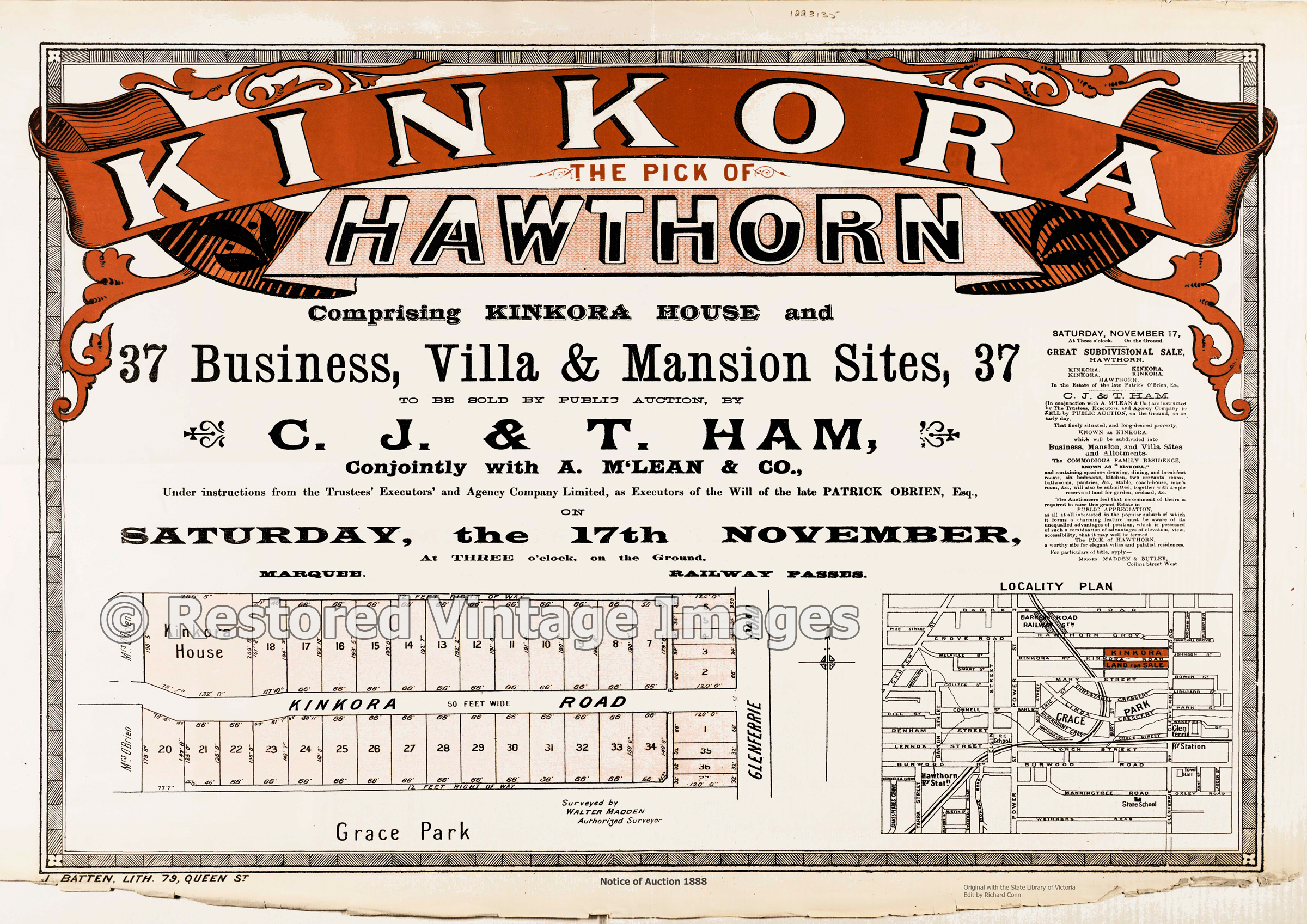 Kinkora Hawthorn 17th November 1888