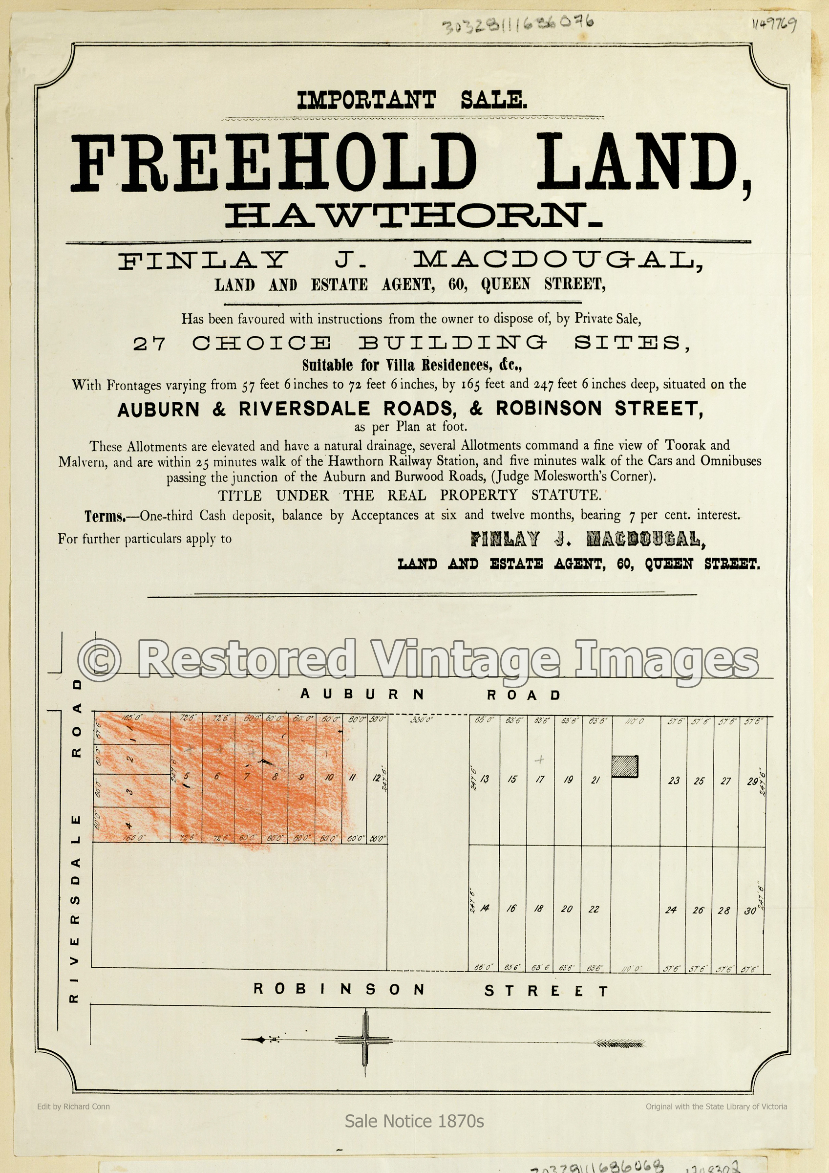 Freehold Land 1876 – Hawthorn