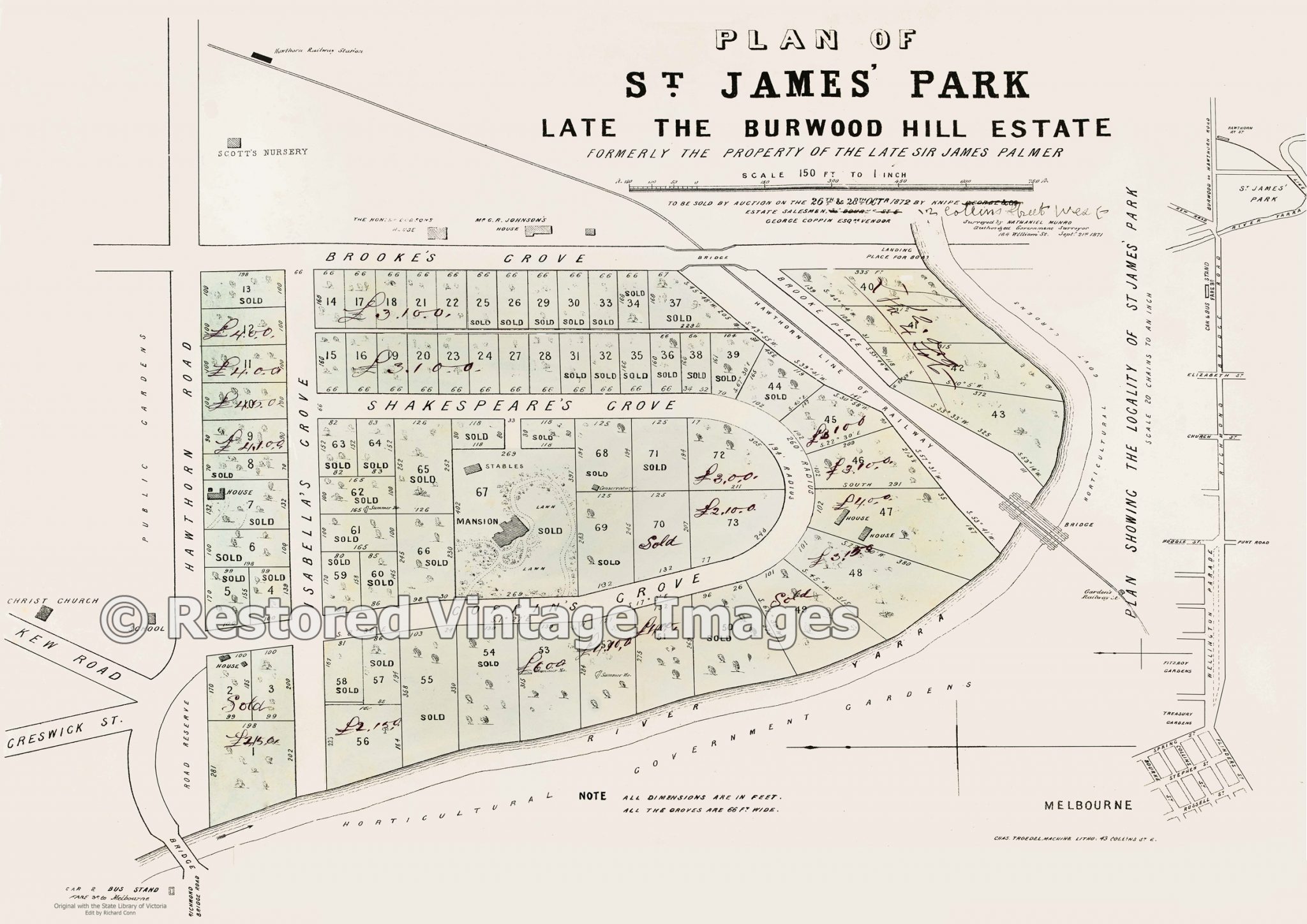 St James Park 1872 Hawthorn Restored