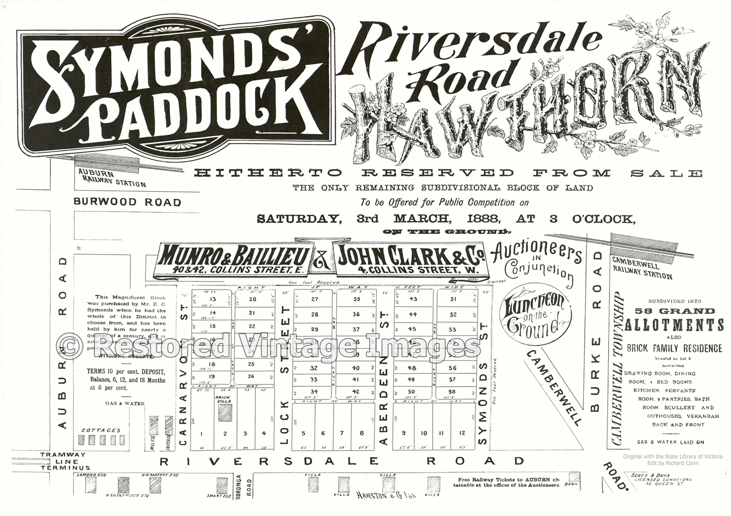 Symonds’ Paddock Riversdale Road 1888 – Hawthorn East
