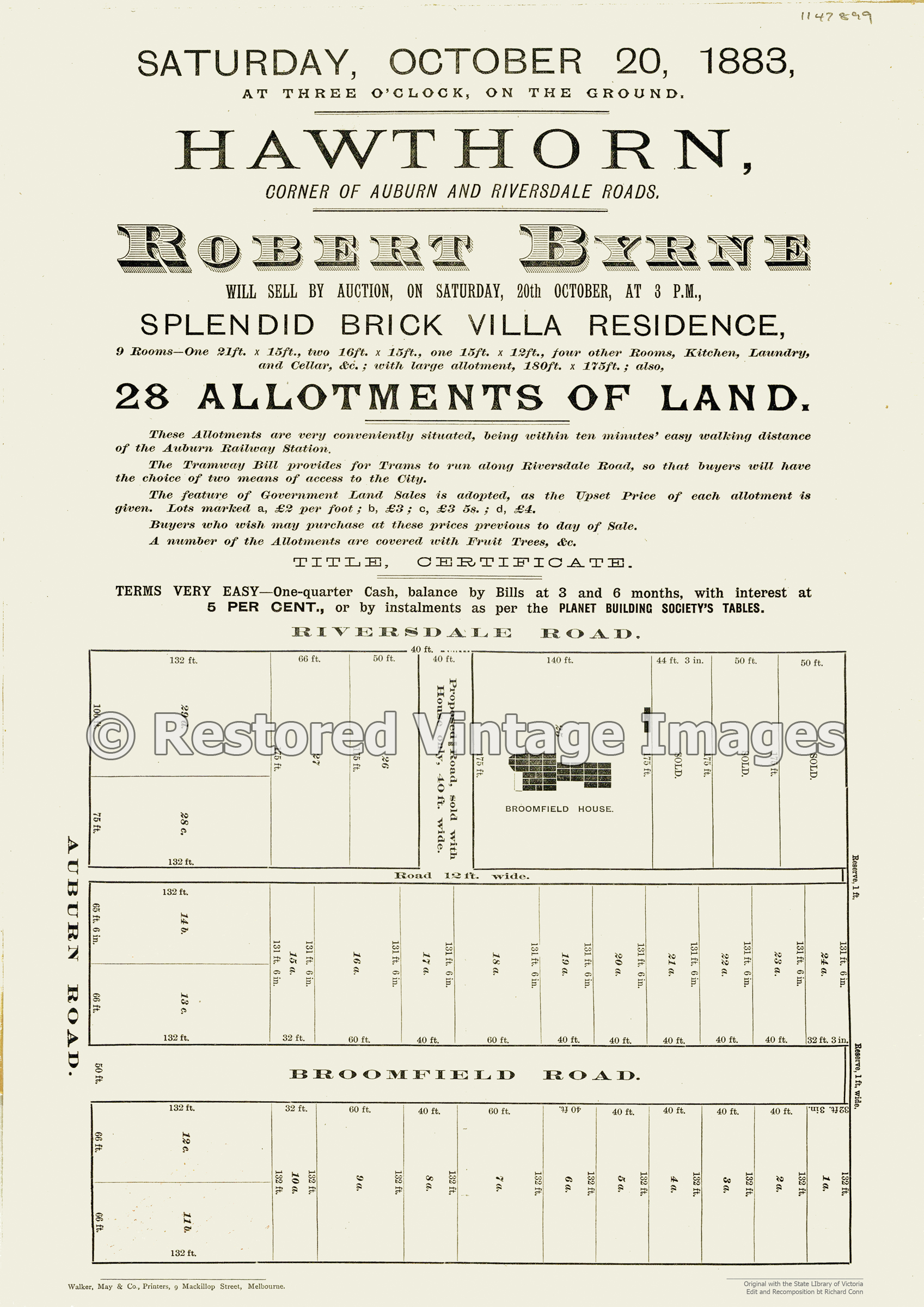 Hawthorn Corner Auburn And Riversdale Roads 1883