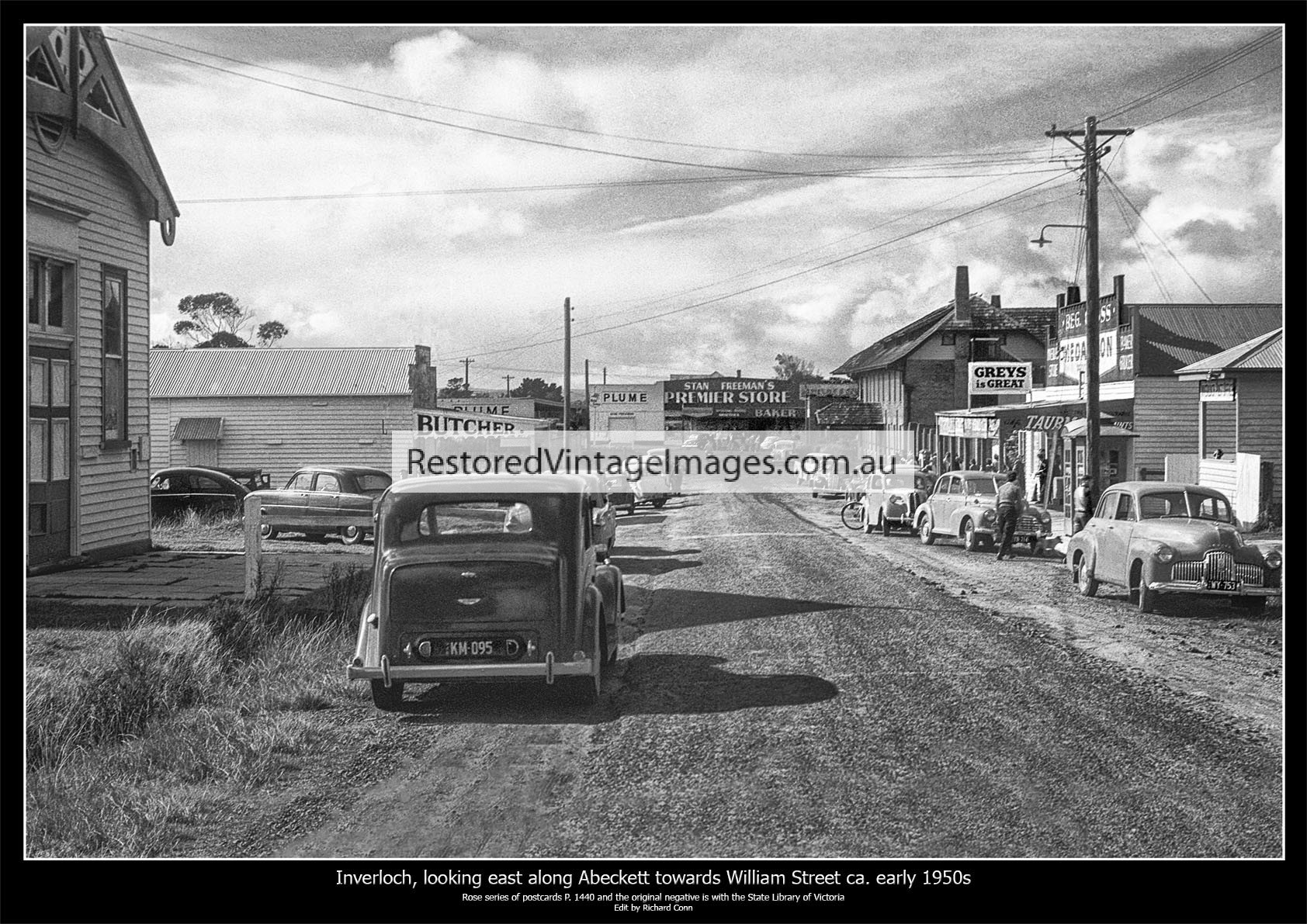 Inverloch In The Early 1950s – Looking East Along Abeckett Street From Near Reilly Street