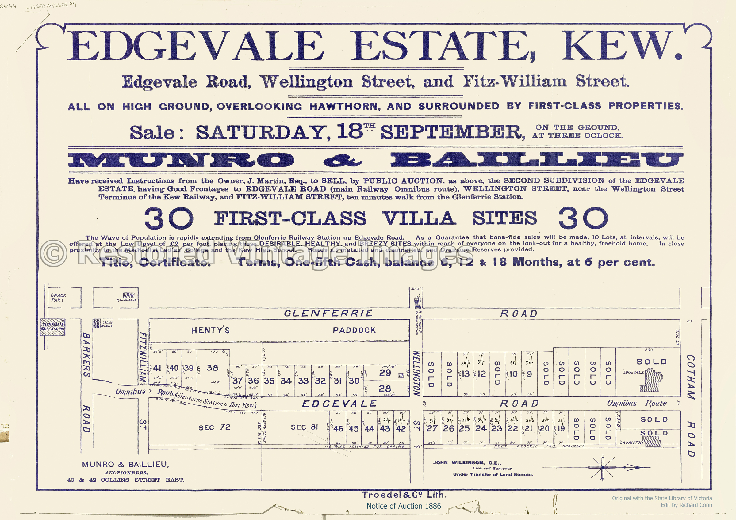 Edgevale Estate 1886 – Kew