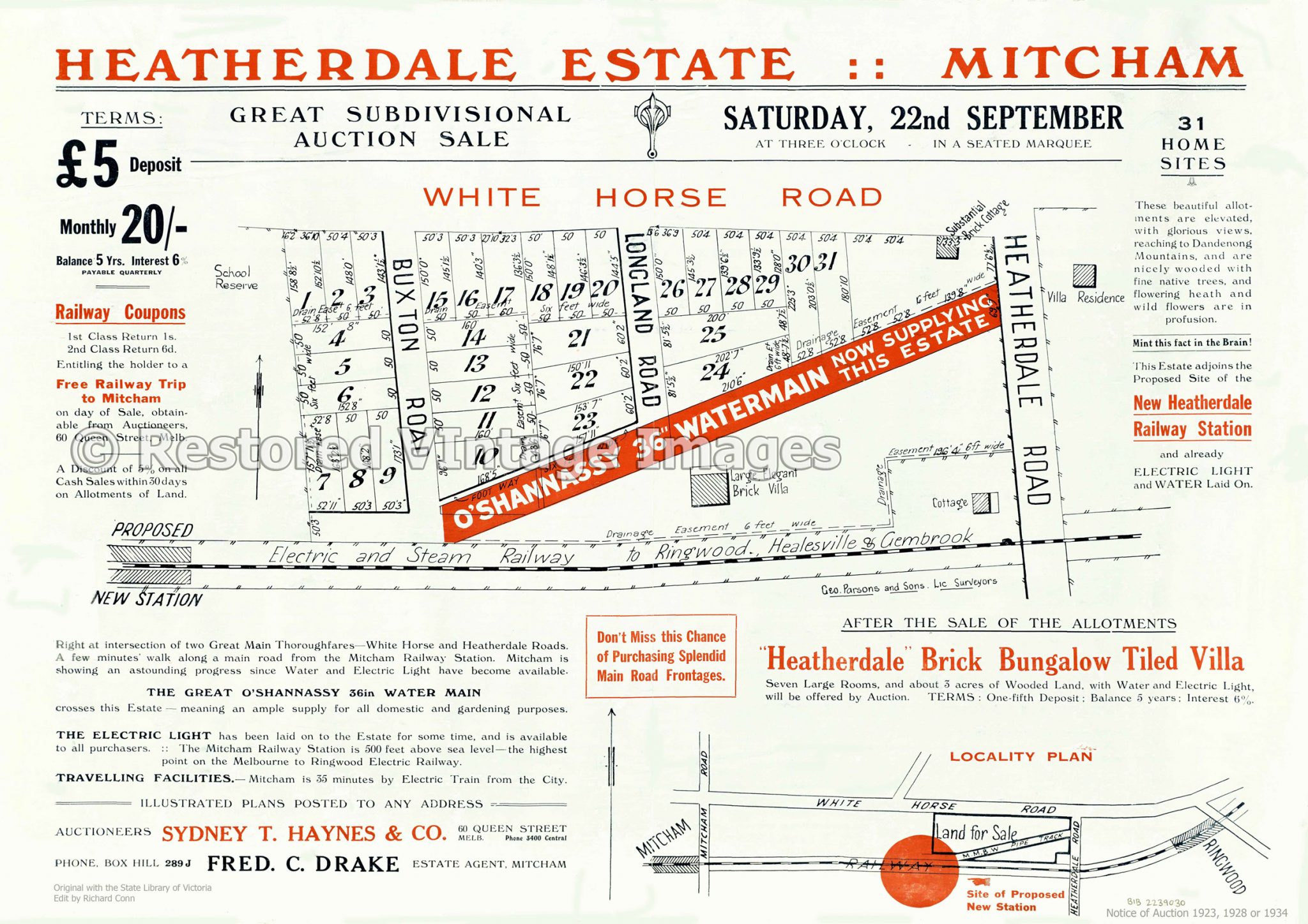 Heatherdale Estate 1923 Mithcham Restored Vintage Images