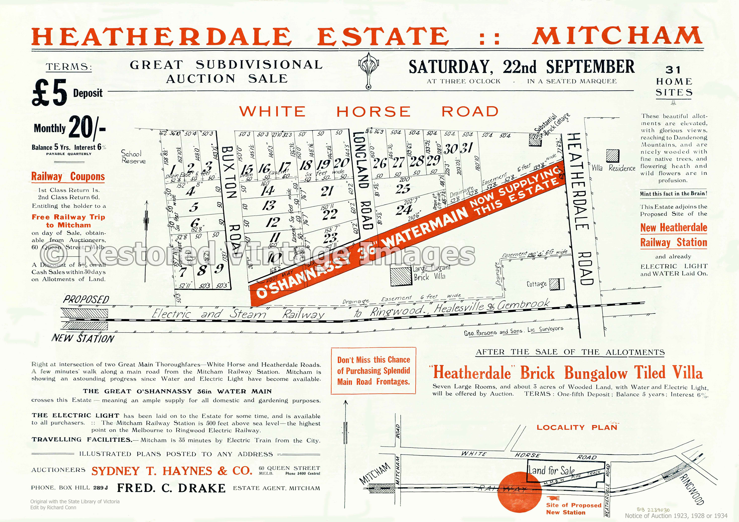 Heatherdale Estate 1923 – Mithcham