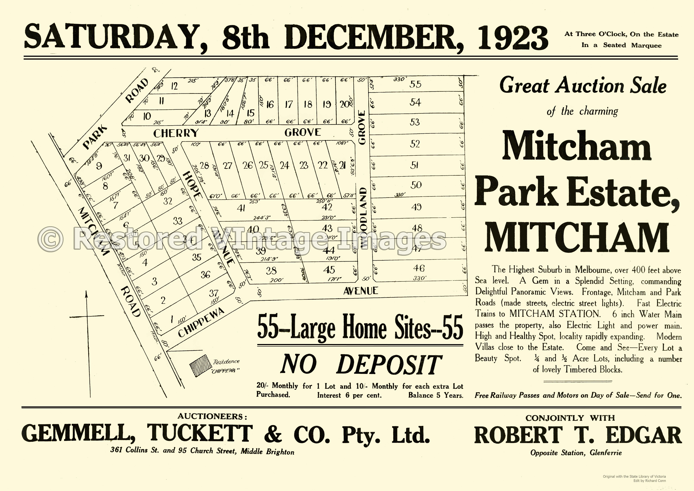 Mitcham Park Estate 1923