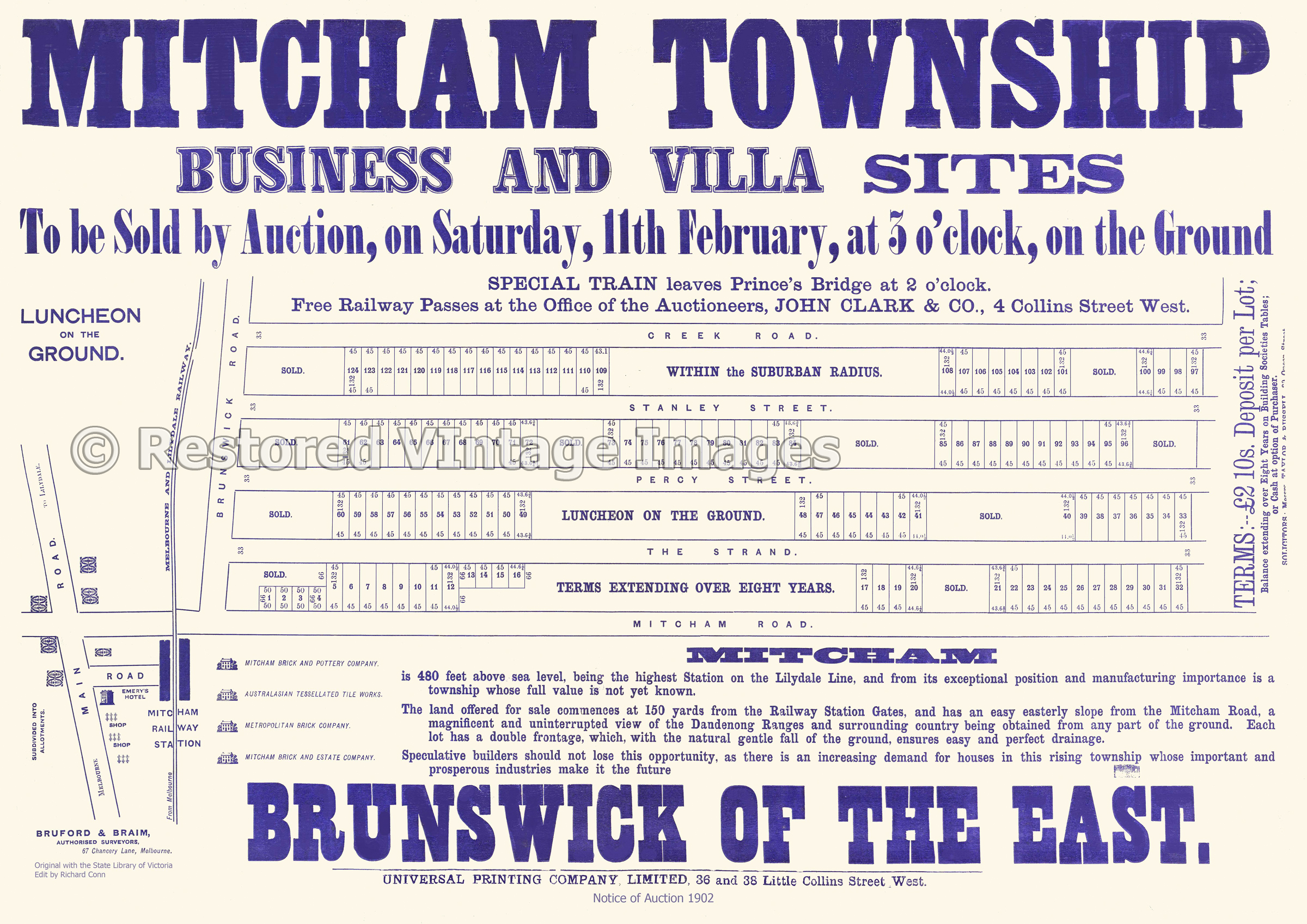 Mitcham Township Business And Villa Sites 1902 – Mitcham
