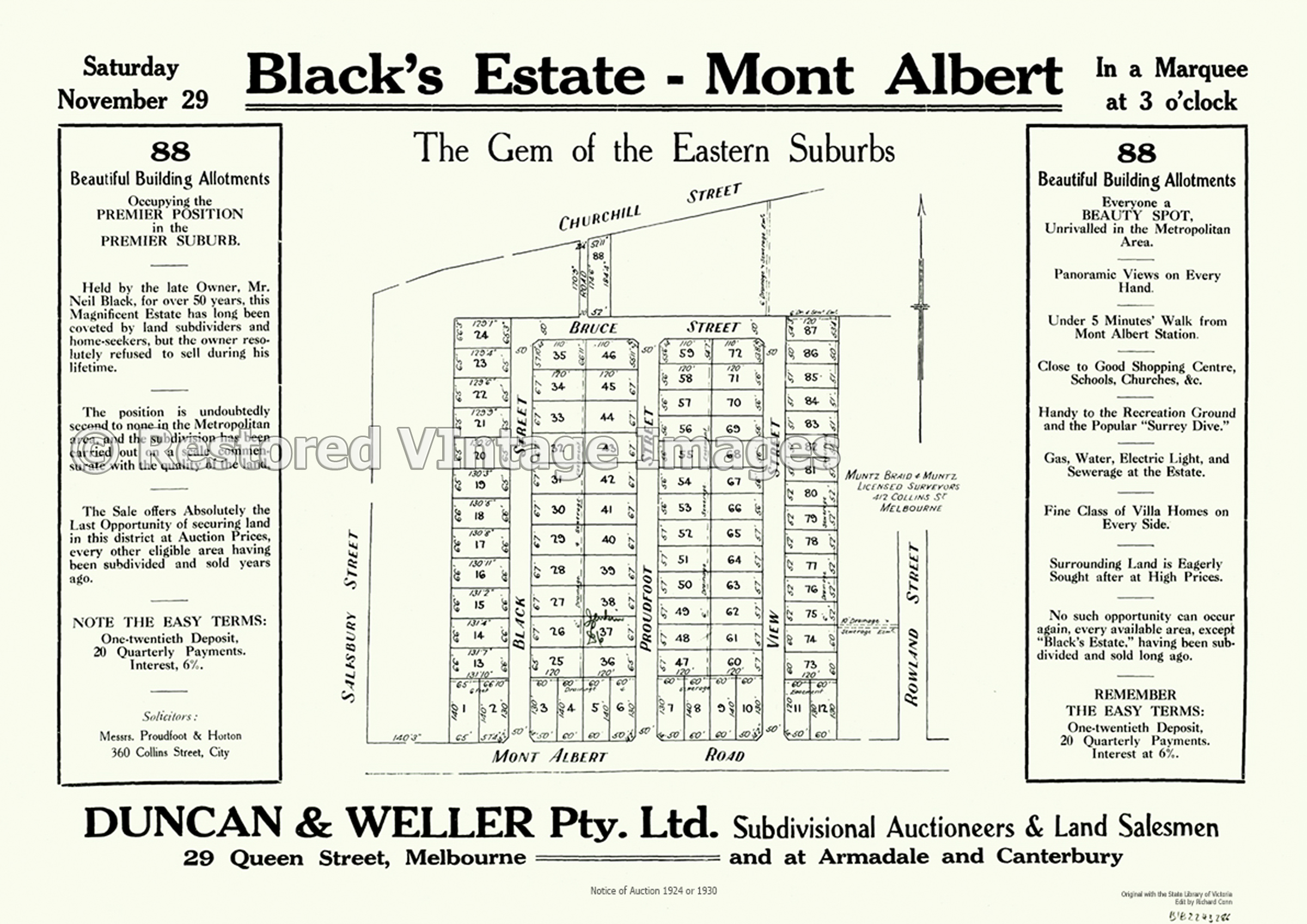 Black’s Estate Mont Albert 1924