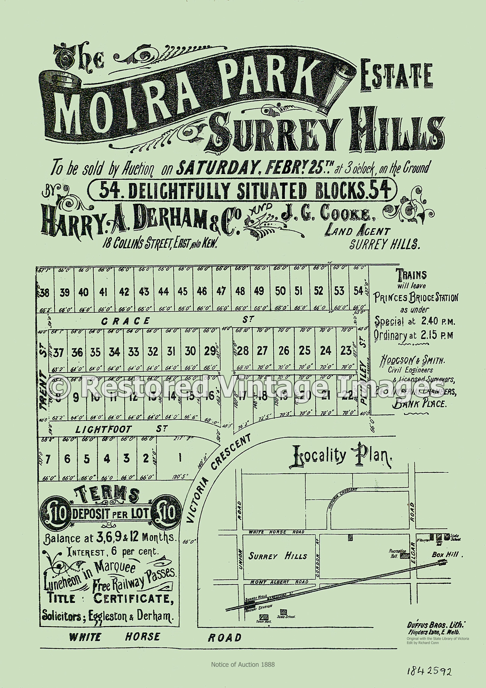 Moira Park Estate Surrey Hills 1888 – Mont Albert
