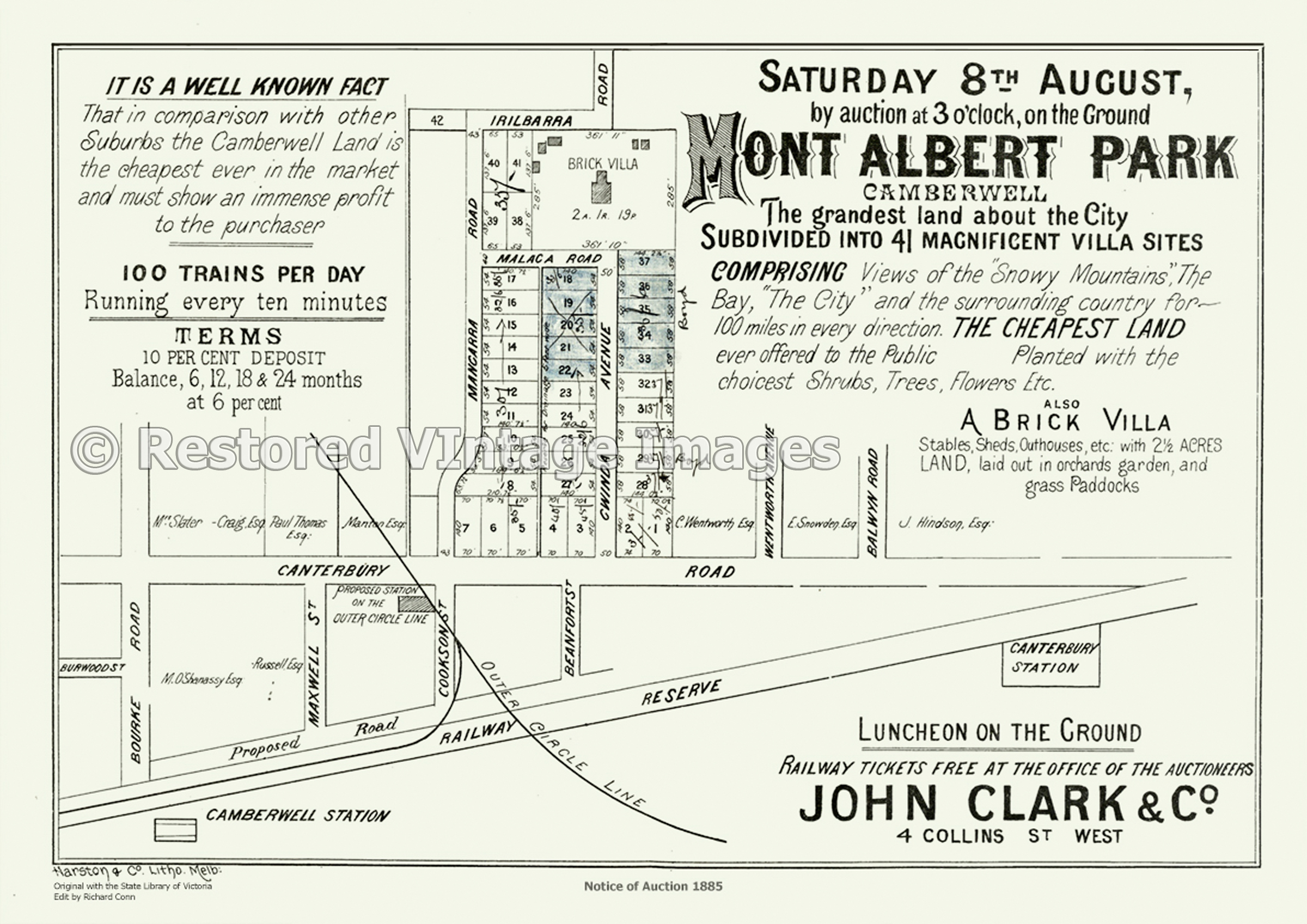 Mont Albert Park Camberwell 1885 – Canterbury