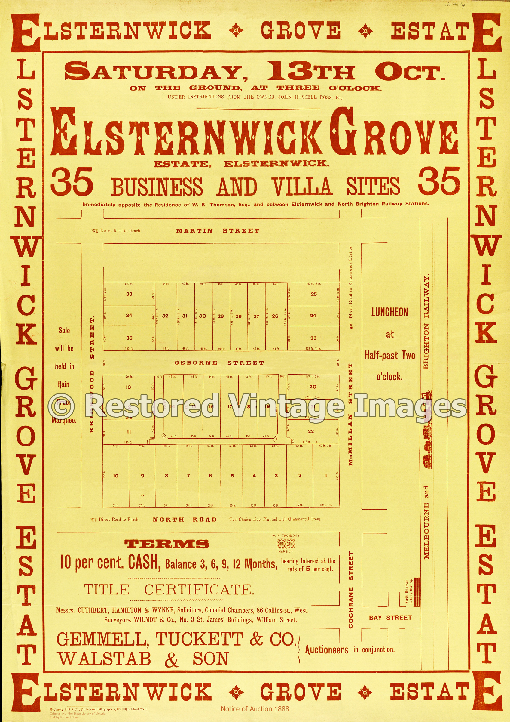 Elsternwick Grove Estate 1888 – Brighton