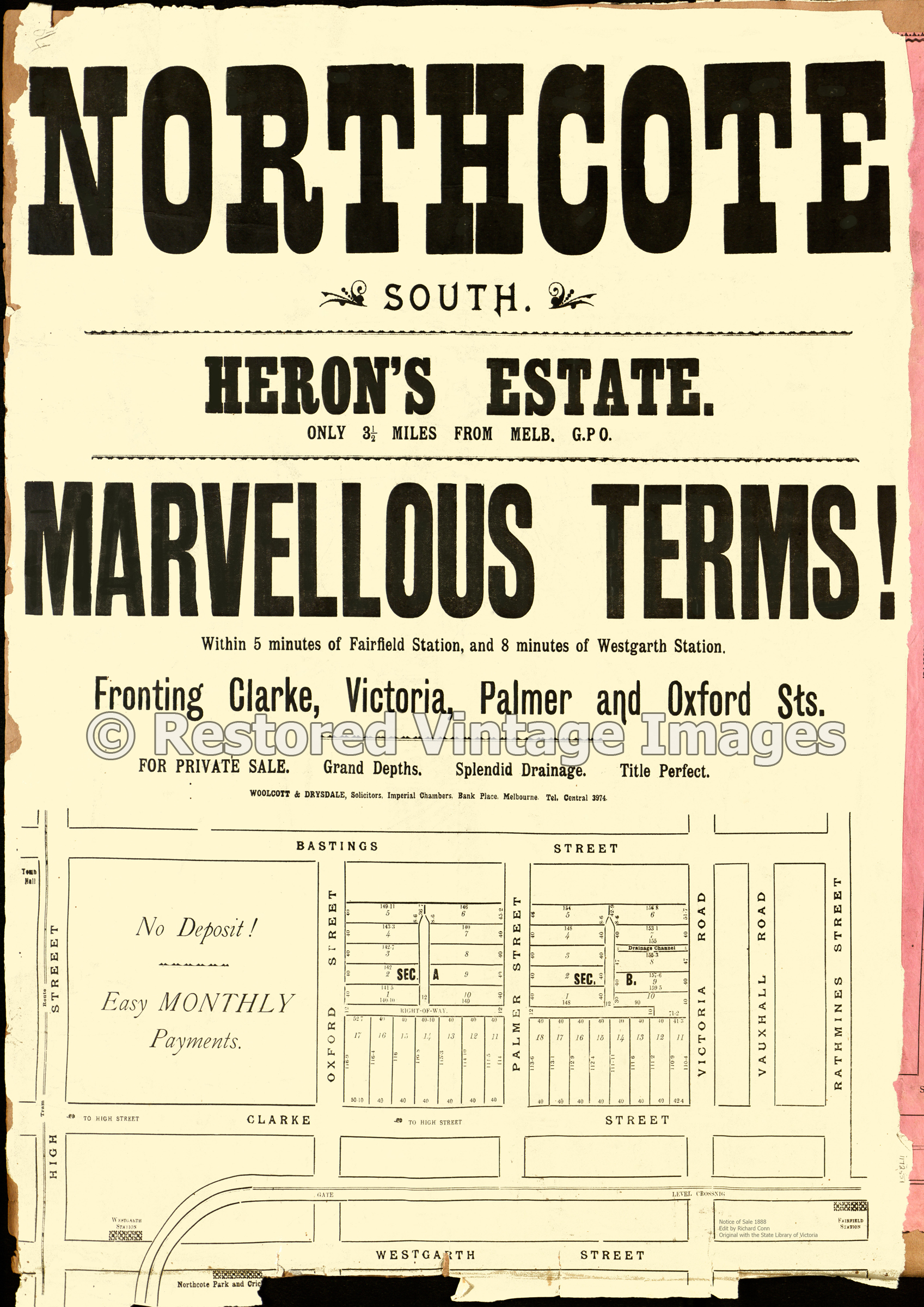 Heron’s Estate Northcote South 1888 – Northcote