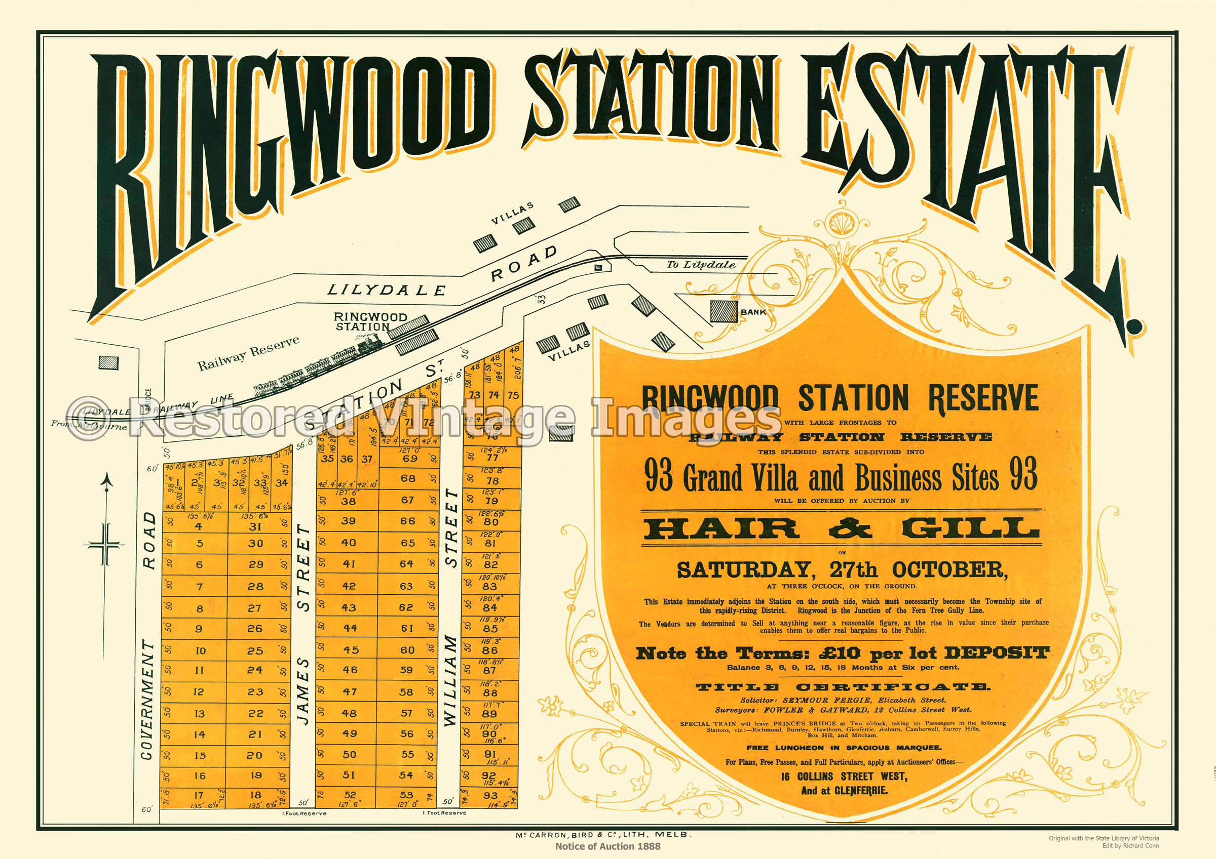 Ringwood Station Estate 1888 – Ringwood