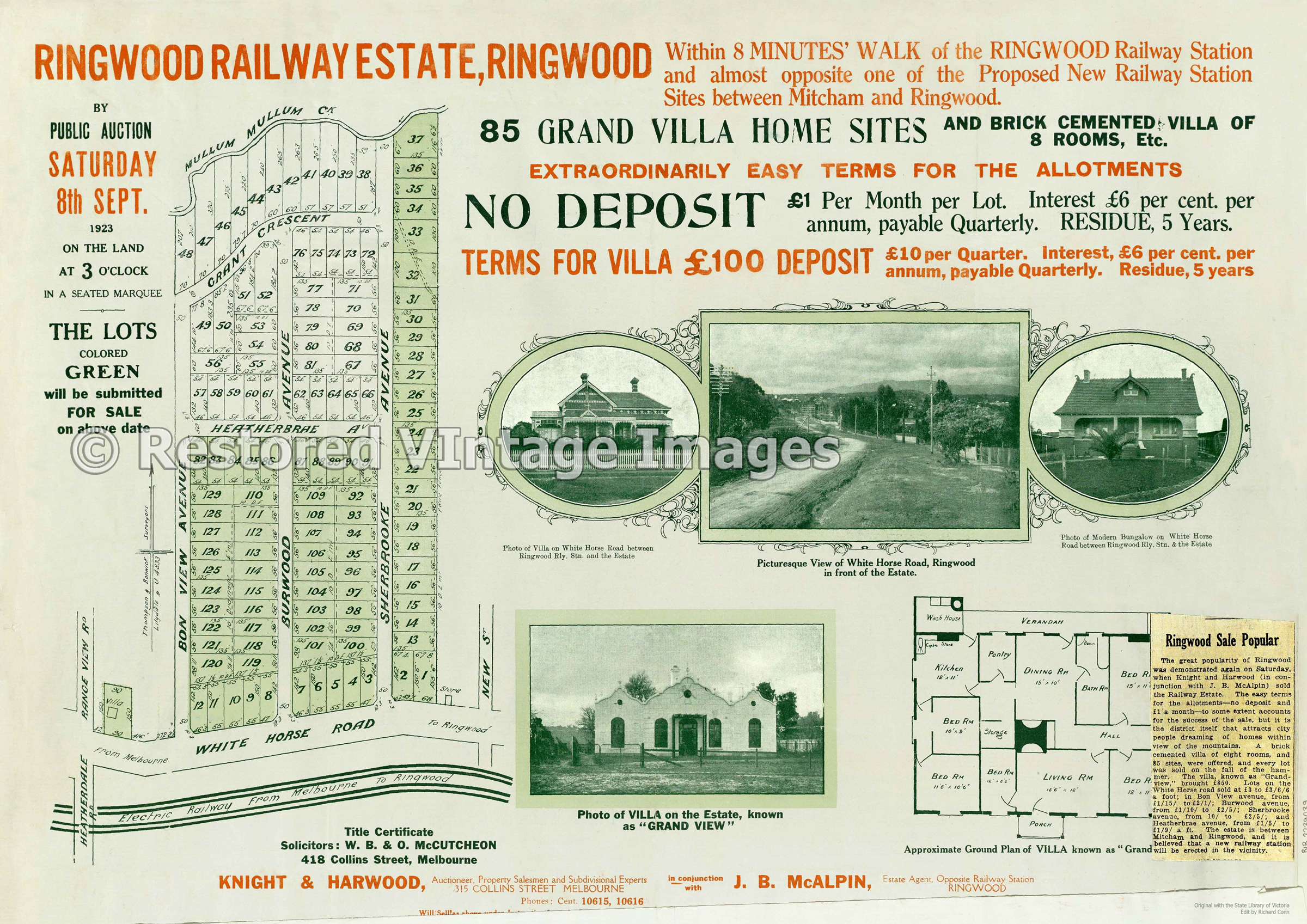 Ringwood Railway Estate 1923