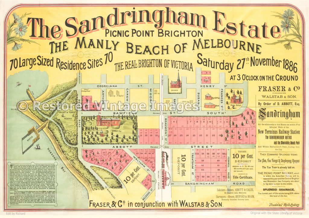 Sandringham Estate Picnic Point Brighton 1886 Sandringham Restored