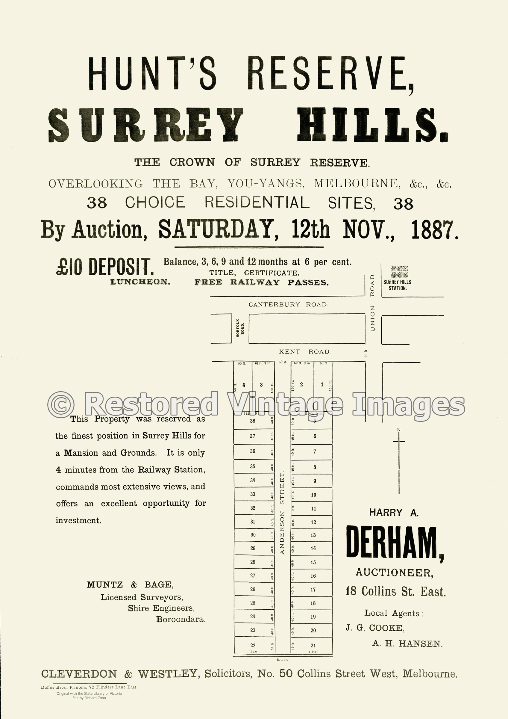 Hunt’s Reserve 1887 – Surrey Hills