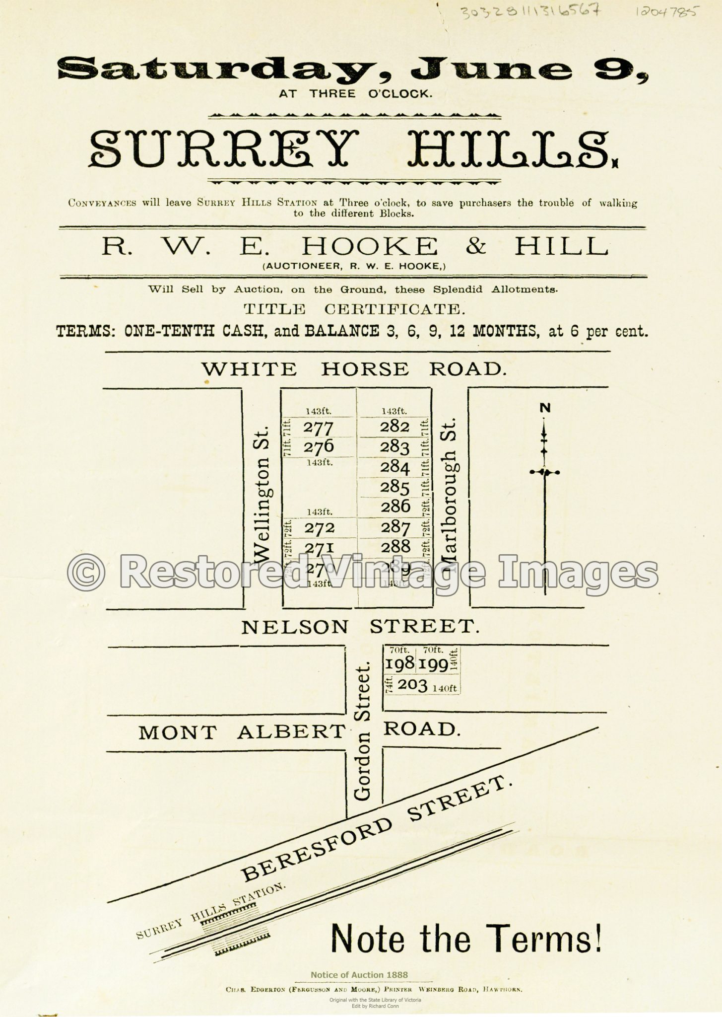 Surrey Hills Auction 1888 Mont Albert Restored Vintage Images
