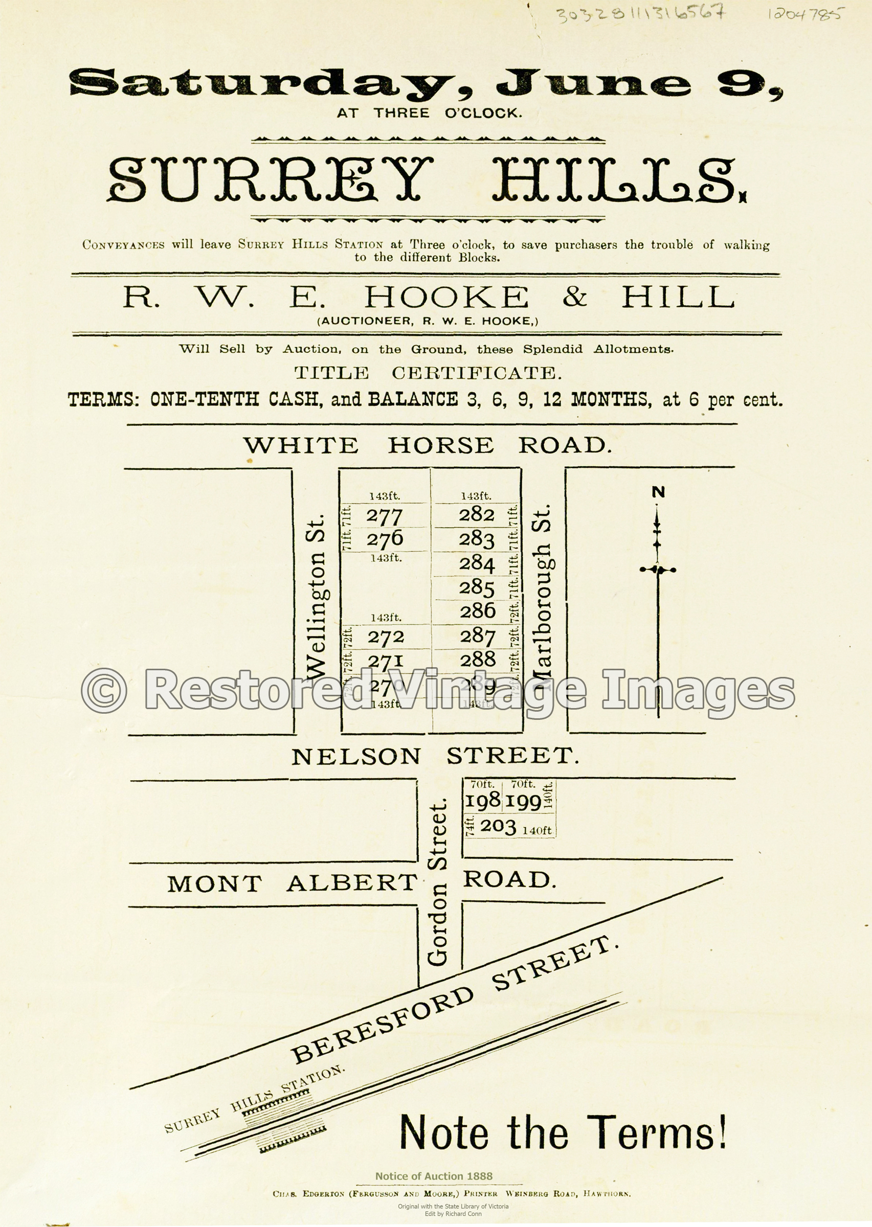 Surrey Hills Auction 1888 – Mont Albert