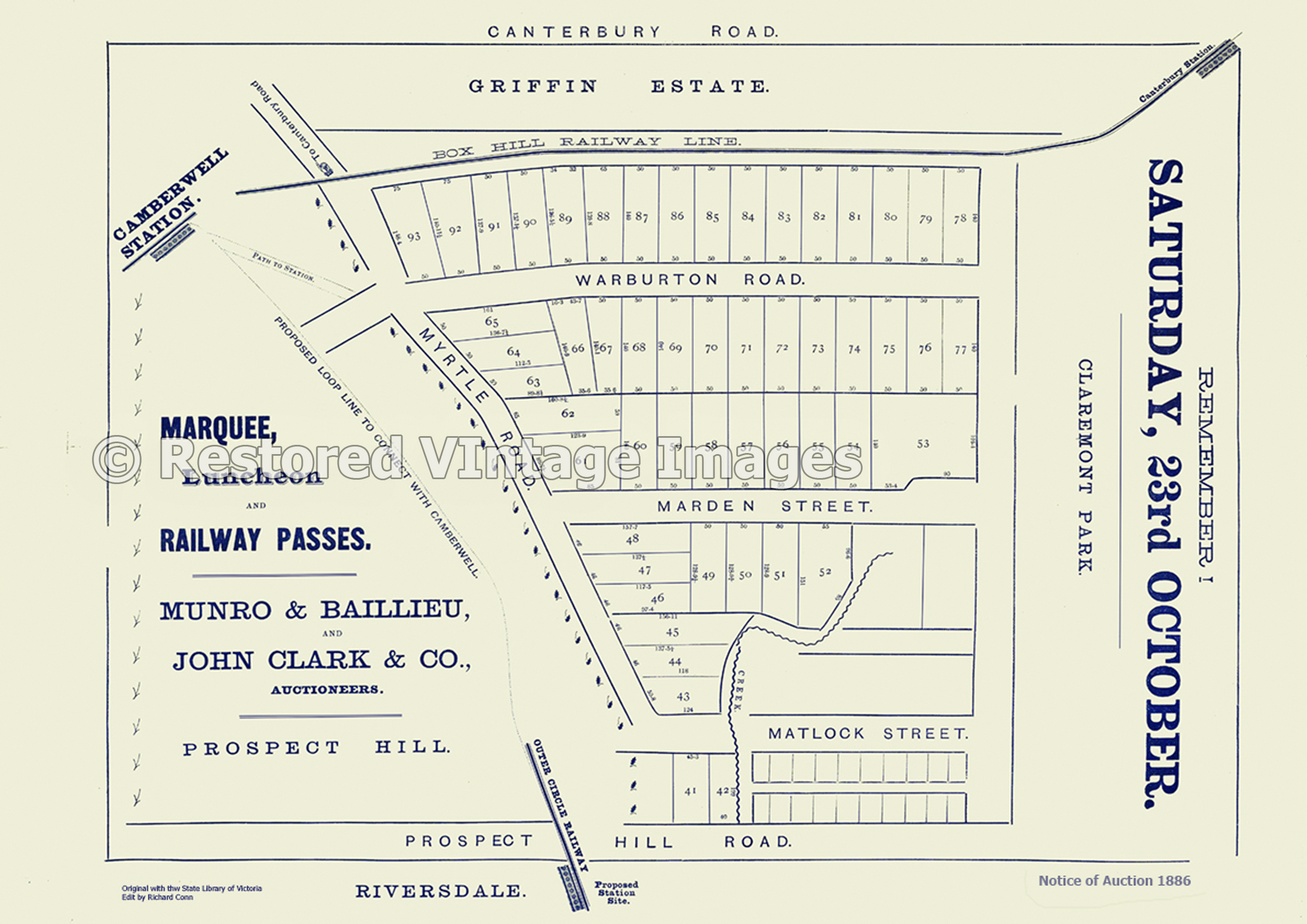 Griffin Estate 23rd October 1886 – Canterbury