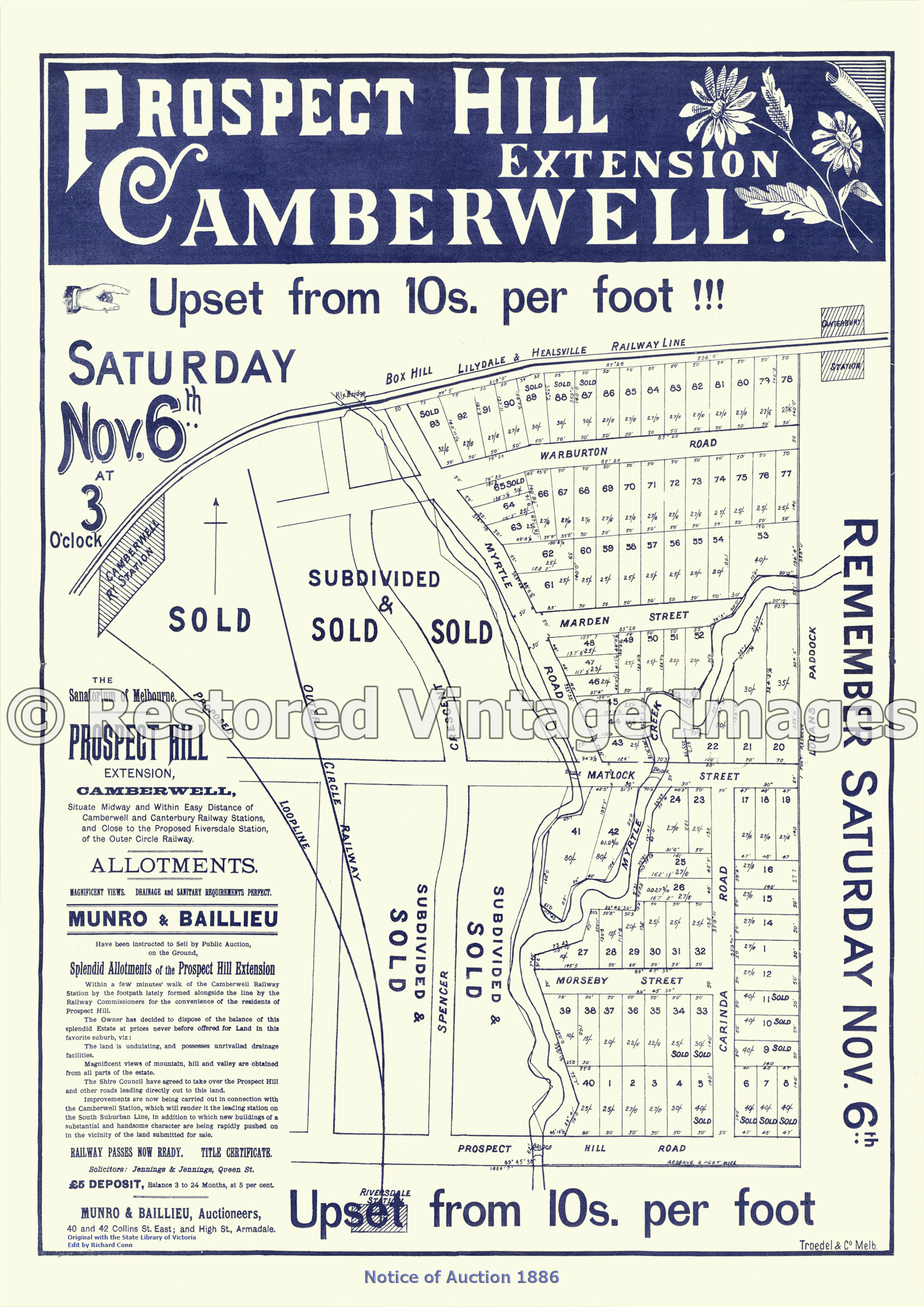 Prospect Hill Extension Camberwell 1886 – Canterbury