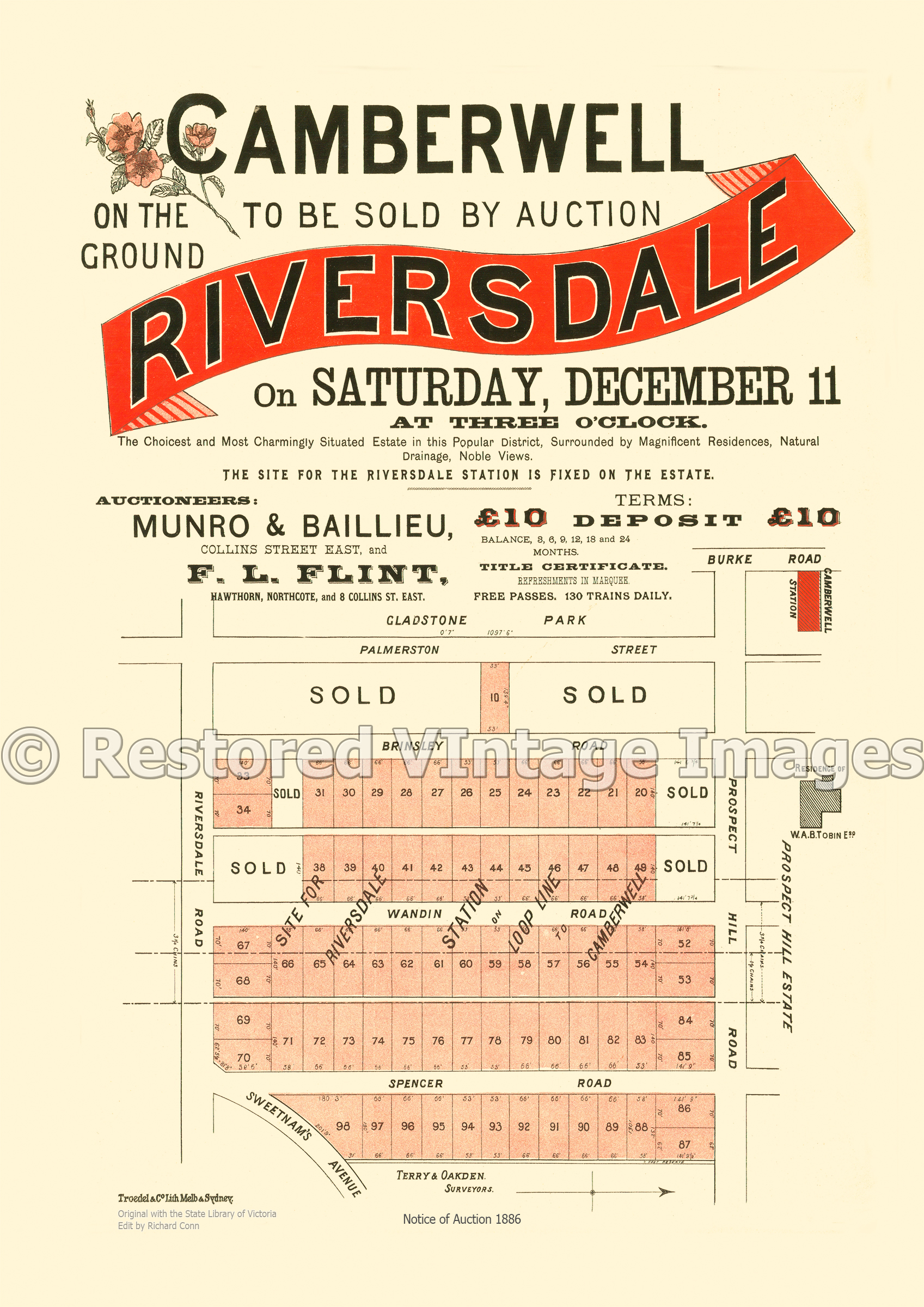 Riversdale Estate 11th Of December 1886 – Camberwell