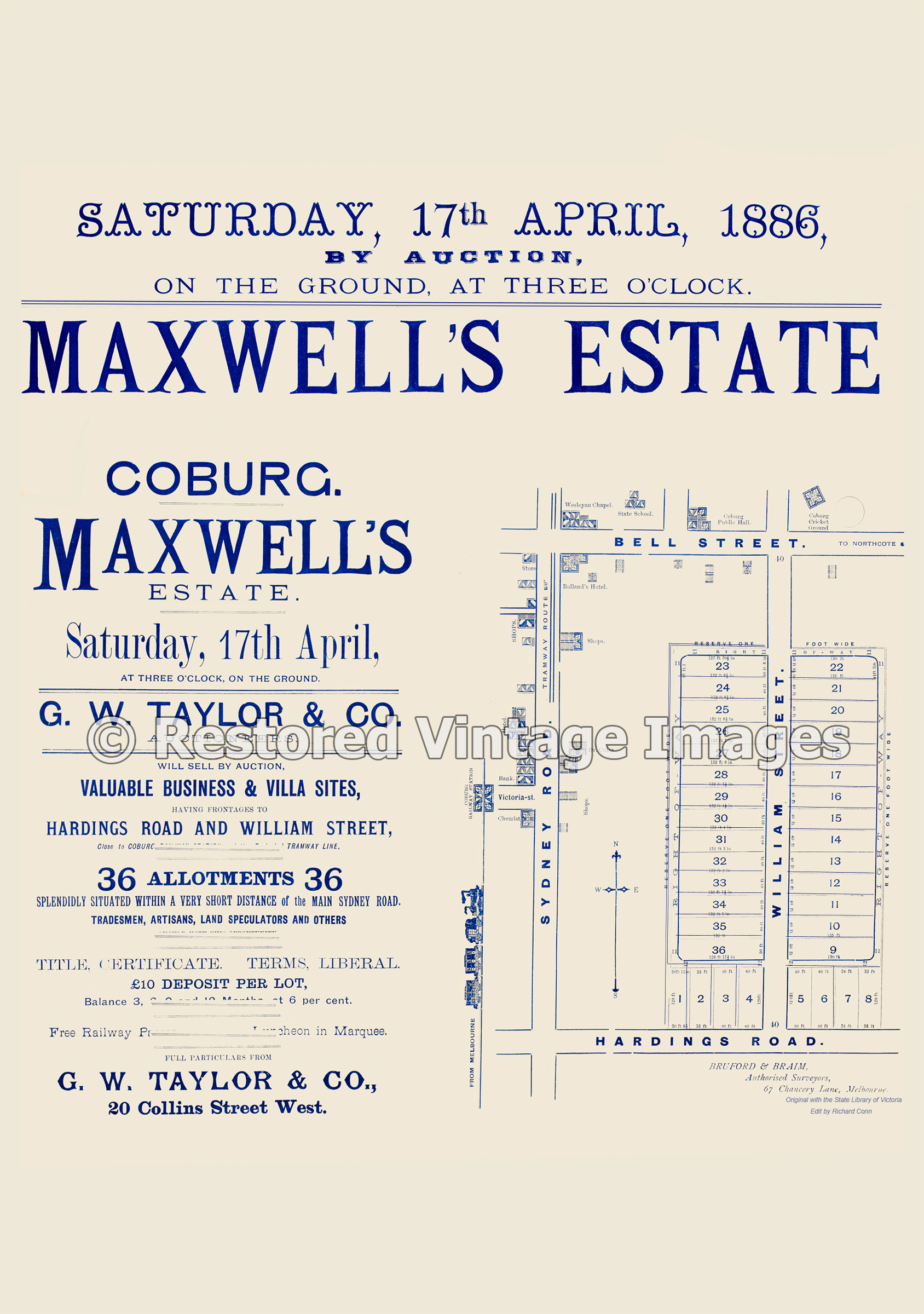Maxwell’s Estate 17th April 1886 – Coburg