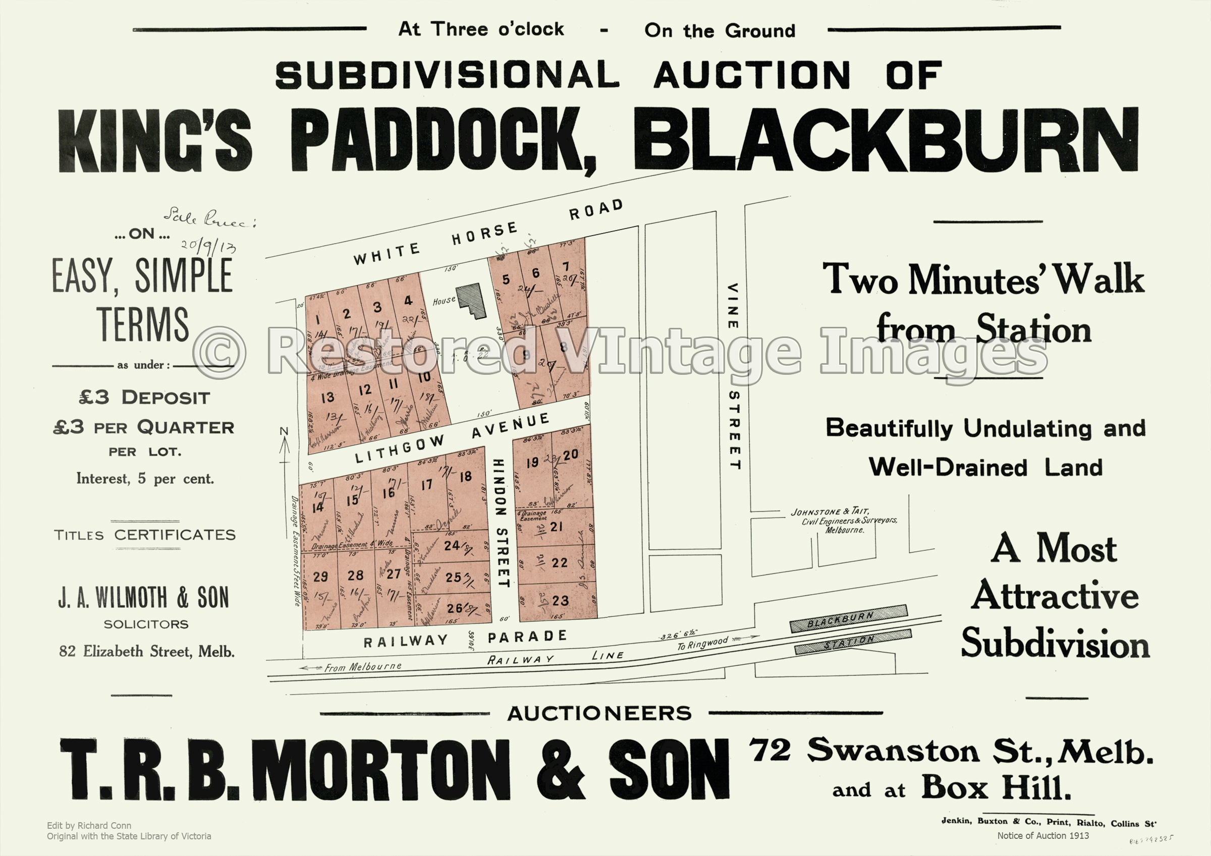 King’s Paddock 20th September 1913 – Blackburn