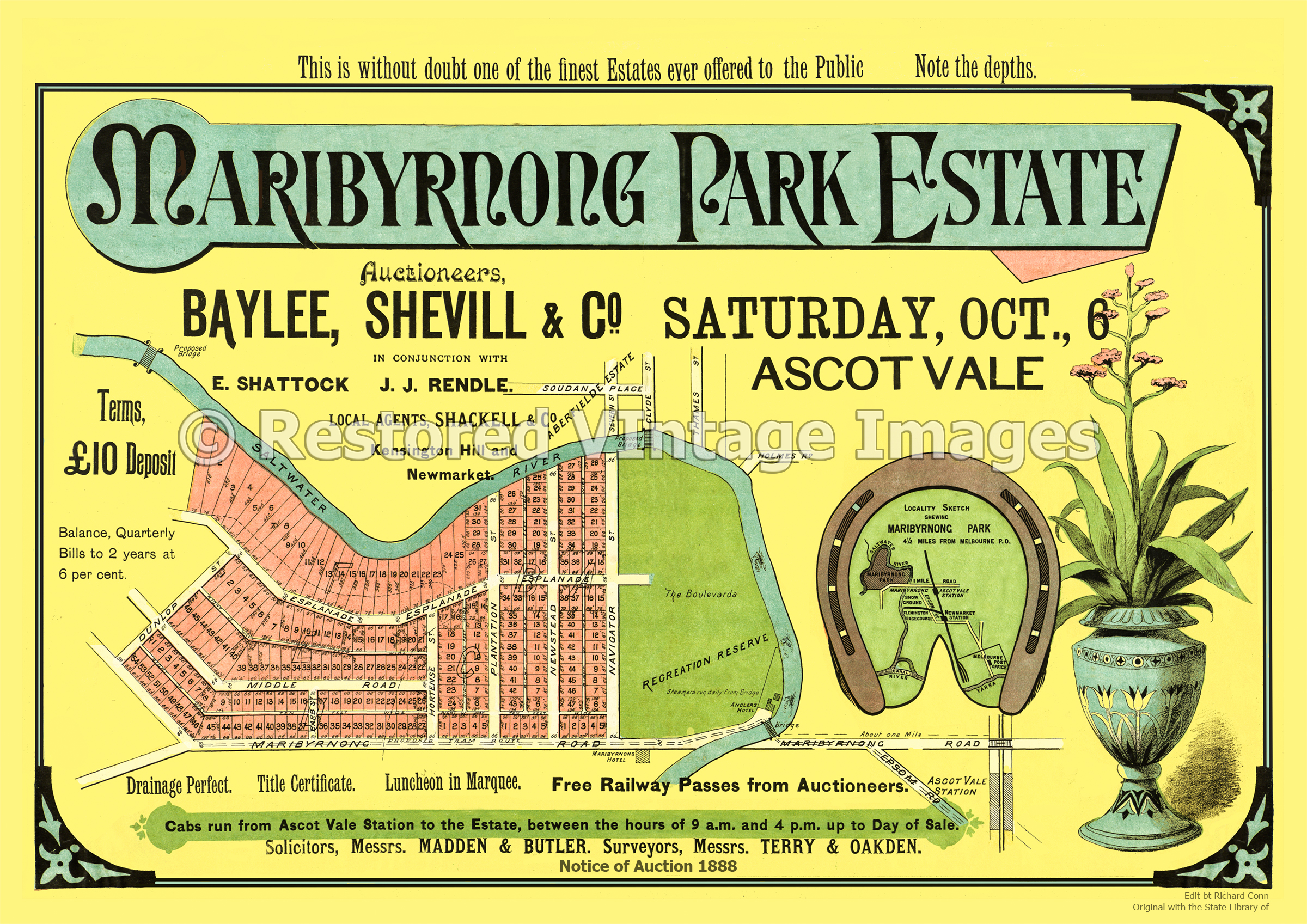 Maribyrnong Park Estate 6th October 1888 – Maribyrnong