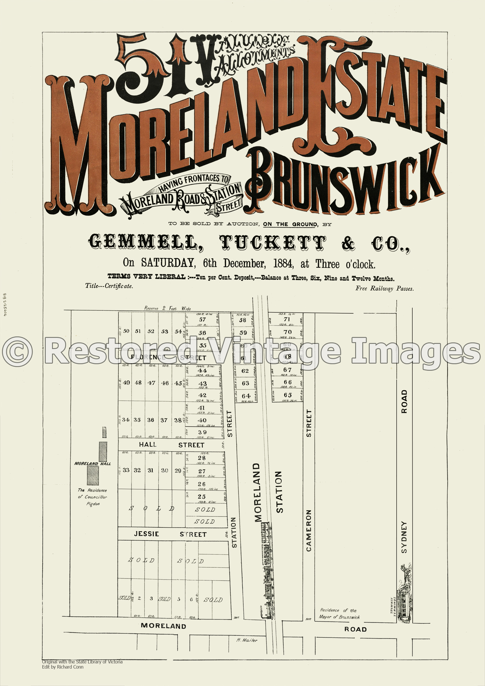 Moreland Estate Brunswick 6th December 1884 – Coburg