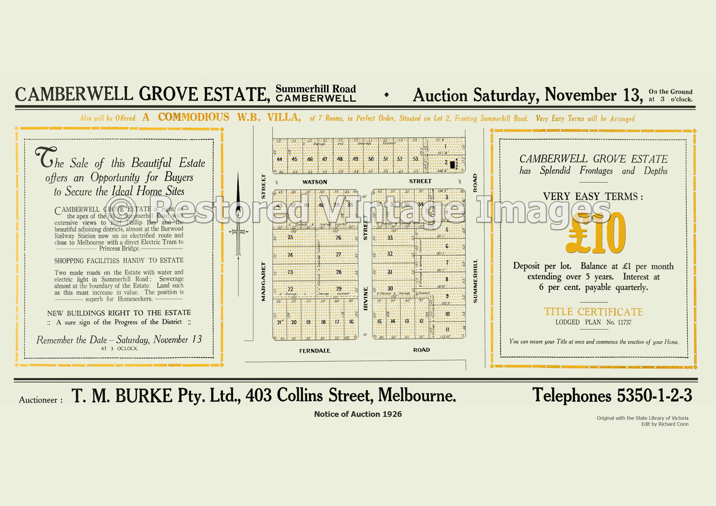 Camberwell Grove Estate 13th November 1926 – Glen Iris