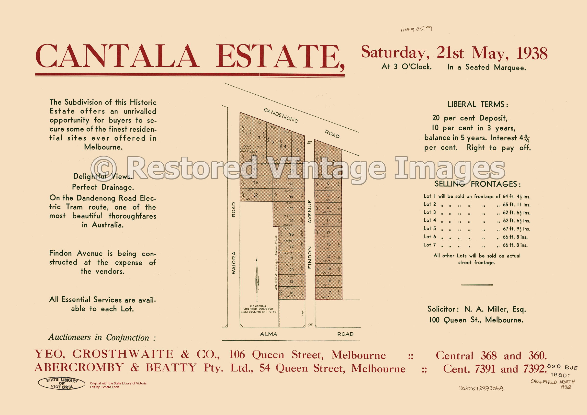 Cantala Estate St. Kilda East 21st May 1938 – Armadale/Caulfield North