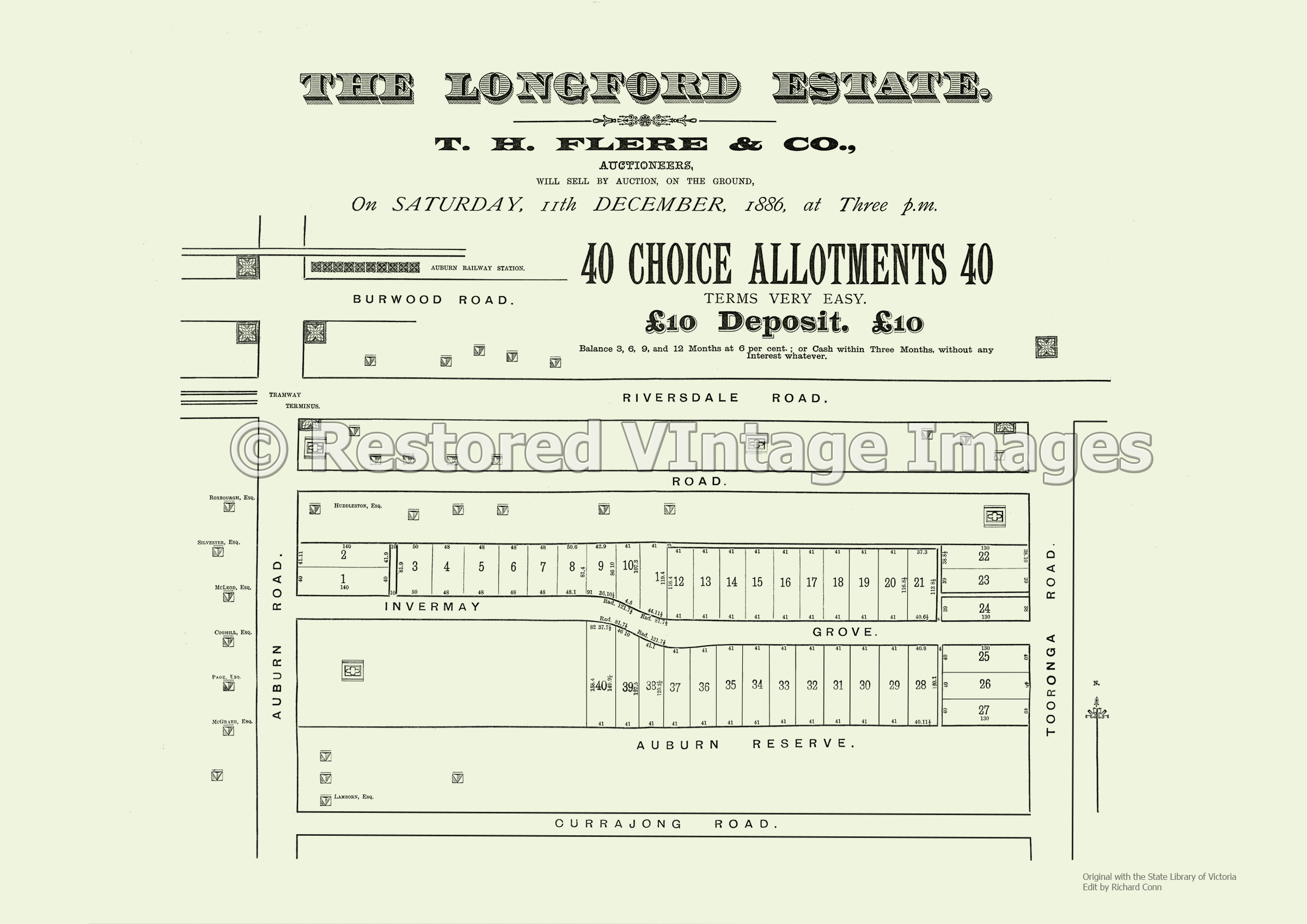 The Longford Estate 11th December 1886 – Hawthorn East