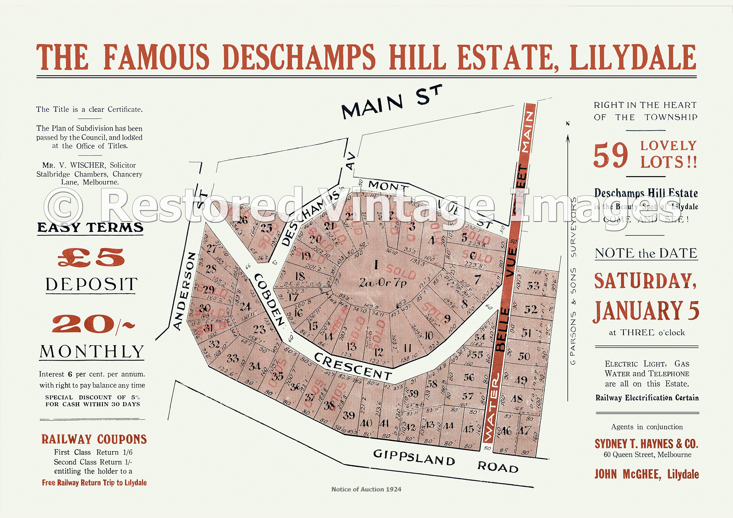 Deschamps Hill Estate 5th January 1924 – Lilydale