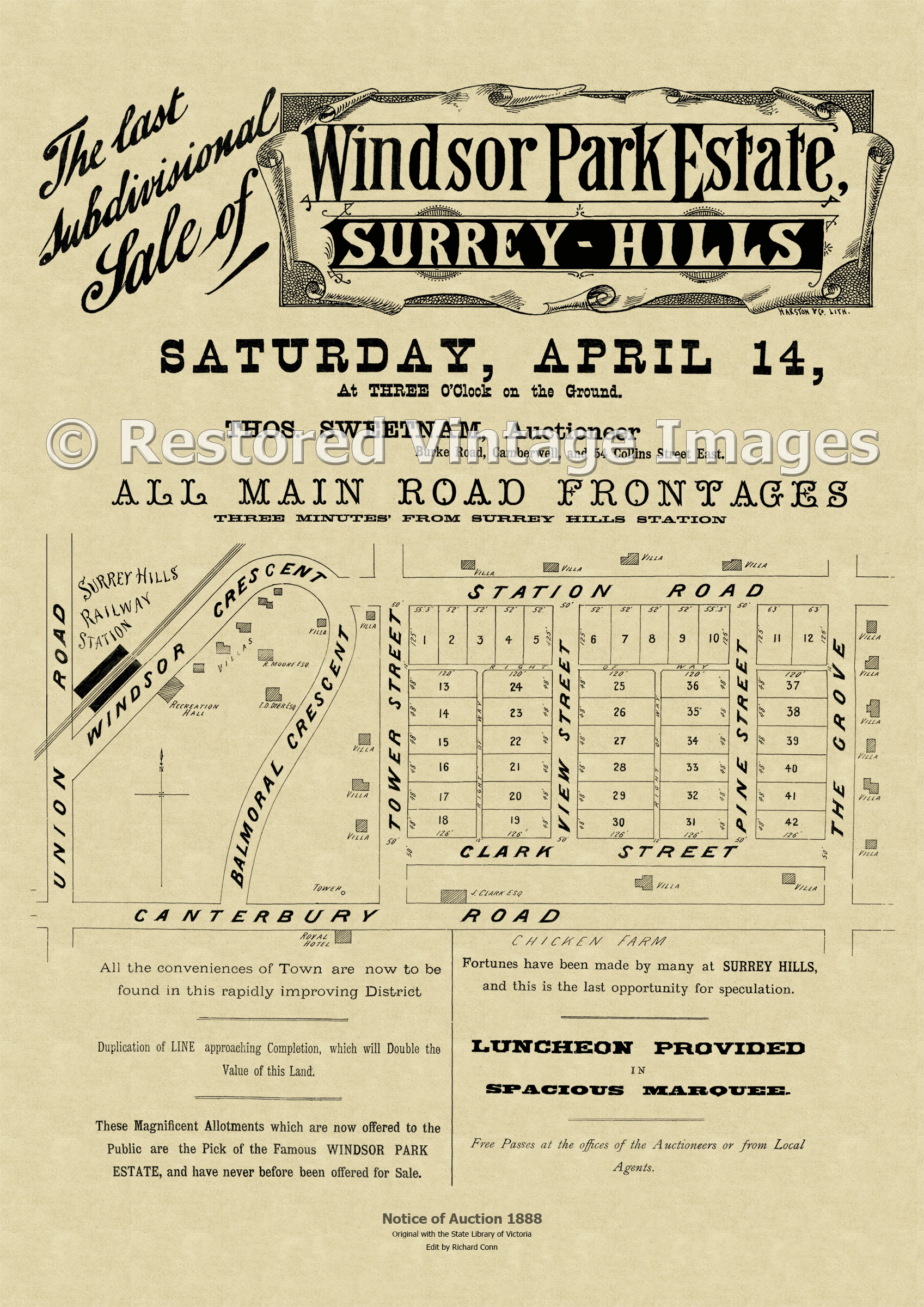 Windsor Park Estate 14 April 1888 – Surrey Hills
