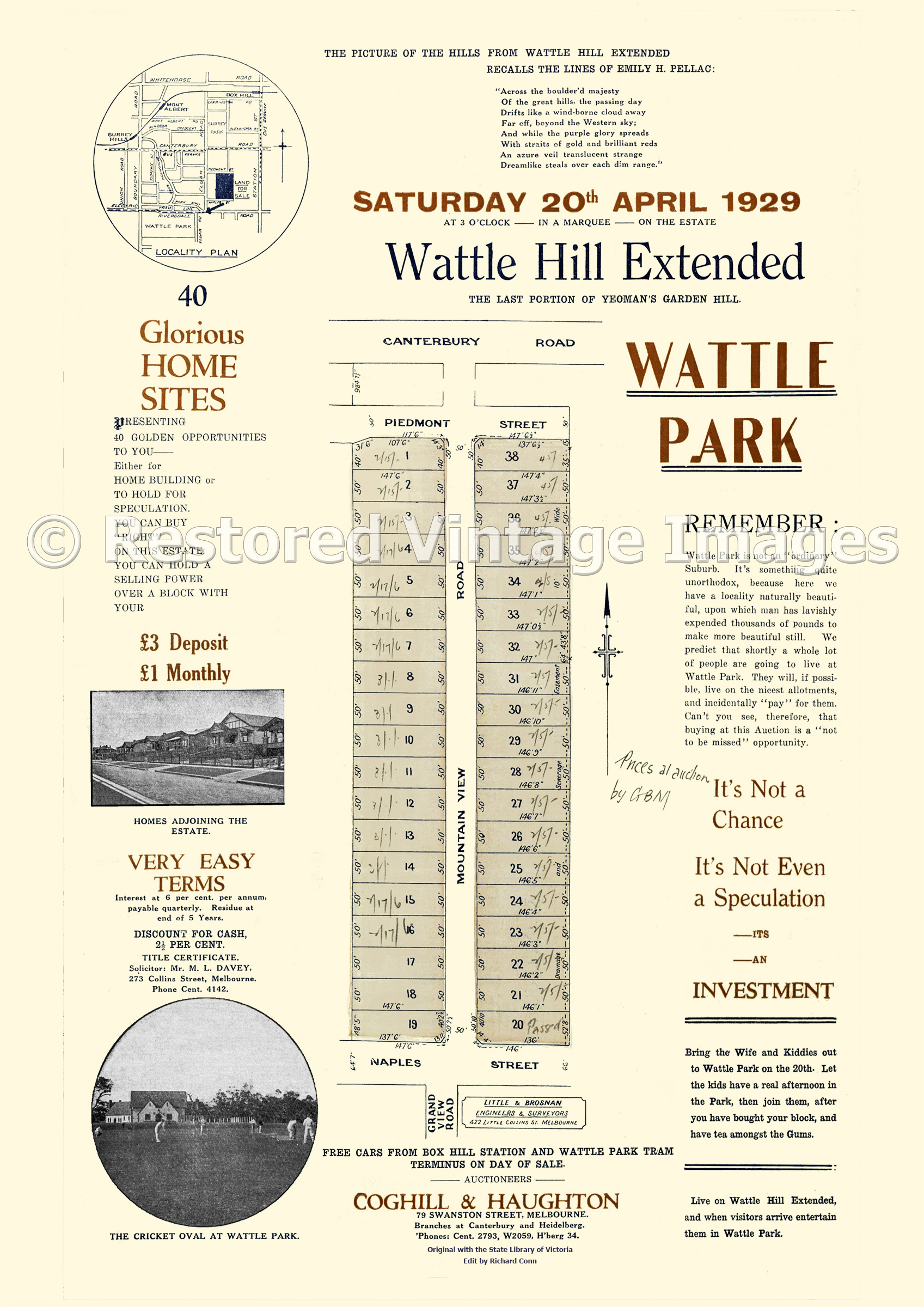 Wattle Hill Extended Wattle Park 20th April 1929 – Box Hill South