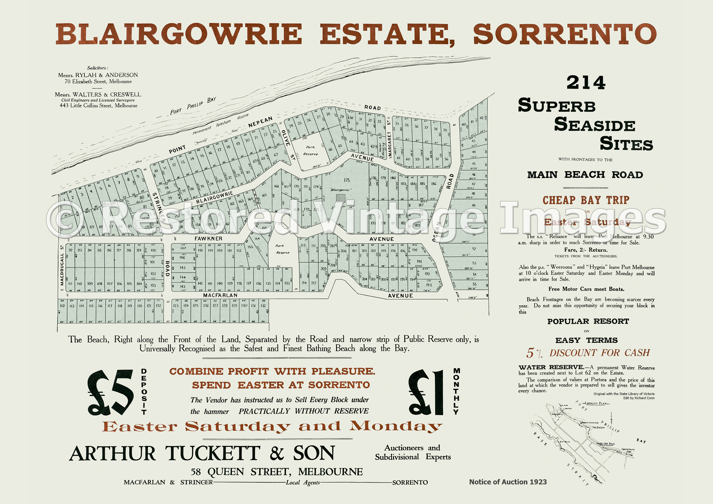 Blairgowrie Estate Sorrento 31st Of March And 2nd Of April 1923 – Blairgowrie