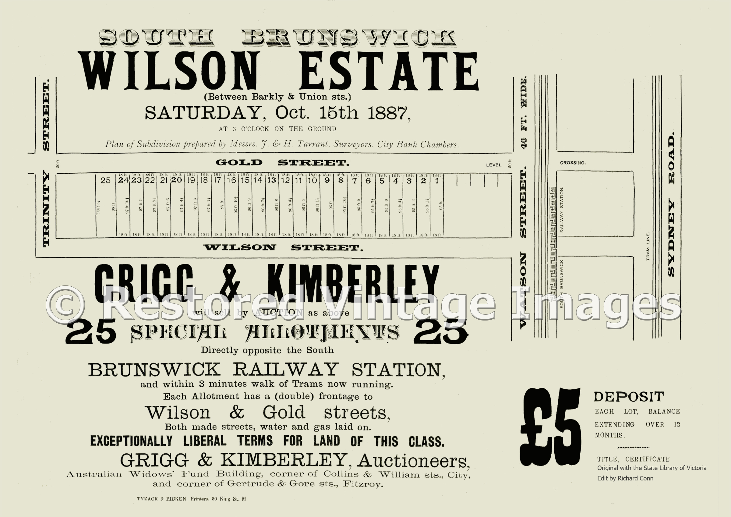 South Brunswick Wilson Estate 15th October 1887 – Brunswick
