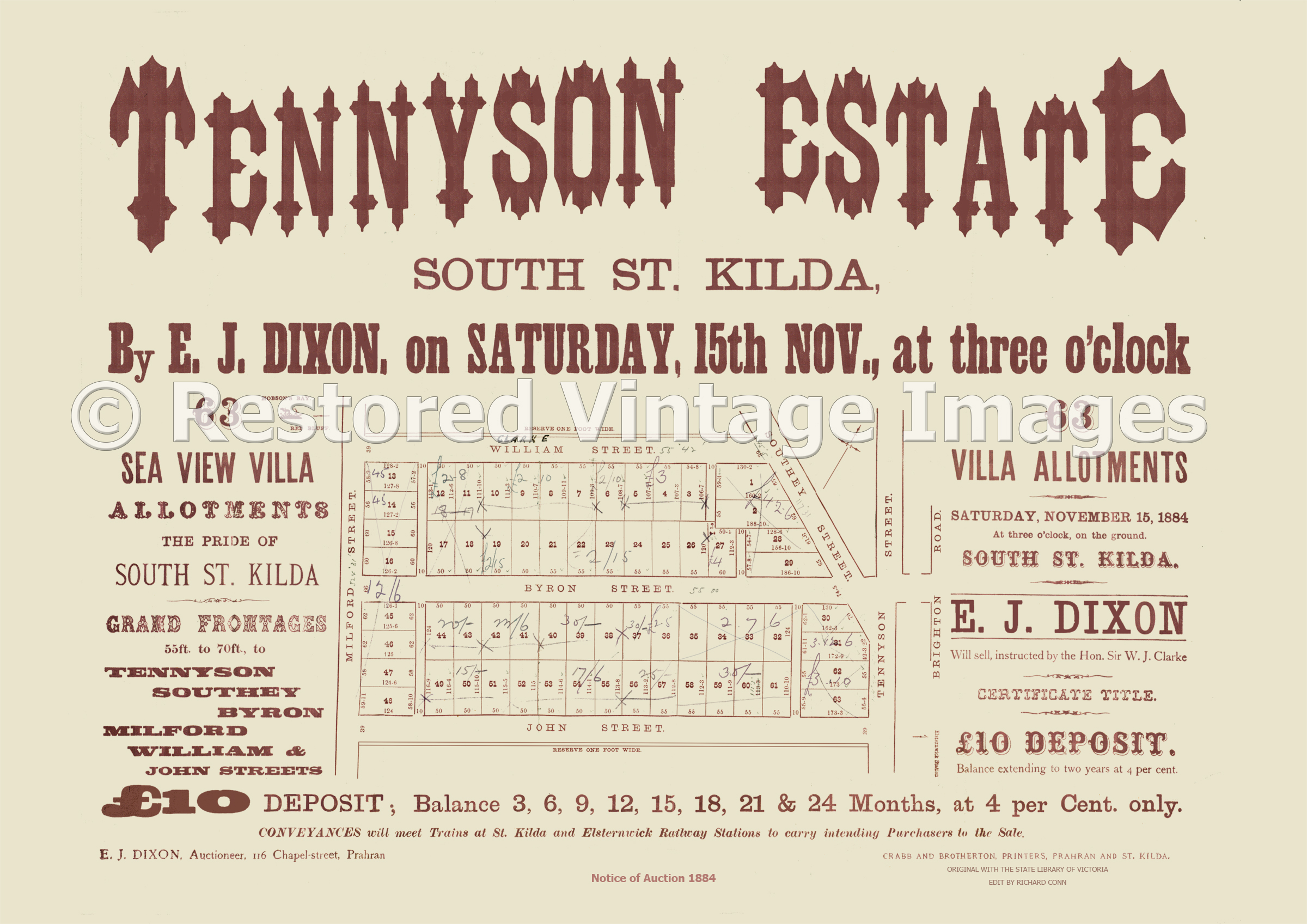 Tennyson Estate South St Kilda 15th November 1884 – Elwood