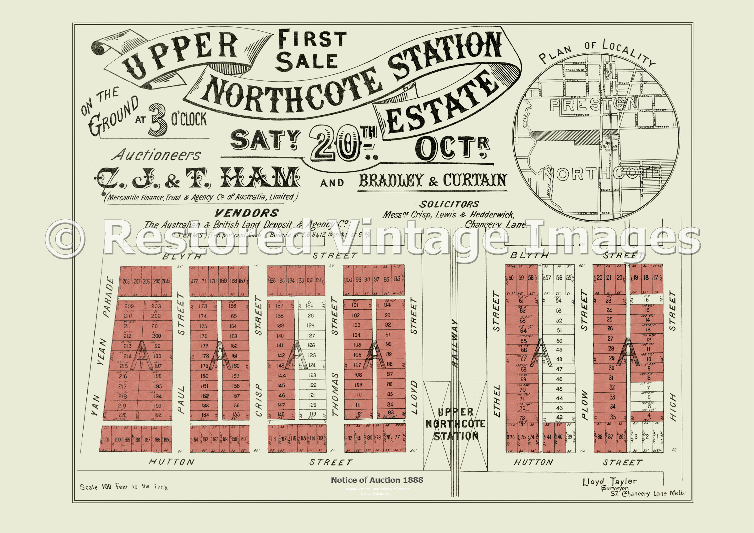 Upper Northcote Station Estate 20th October 1888 – Thornbury