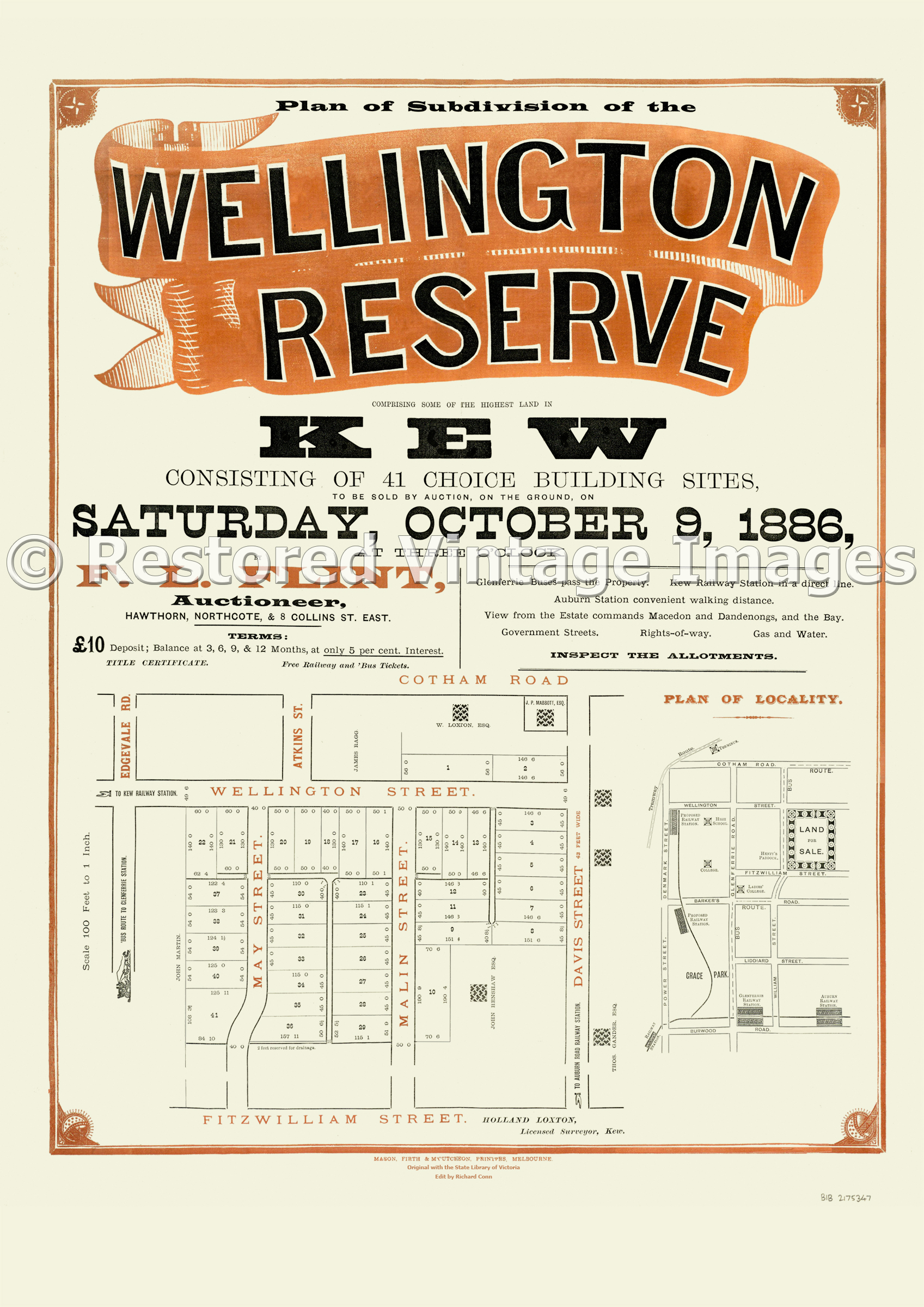 Wellington Reserve 9th October 1886 – Kew