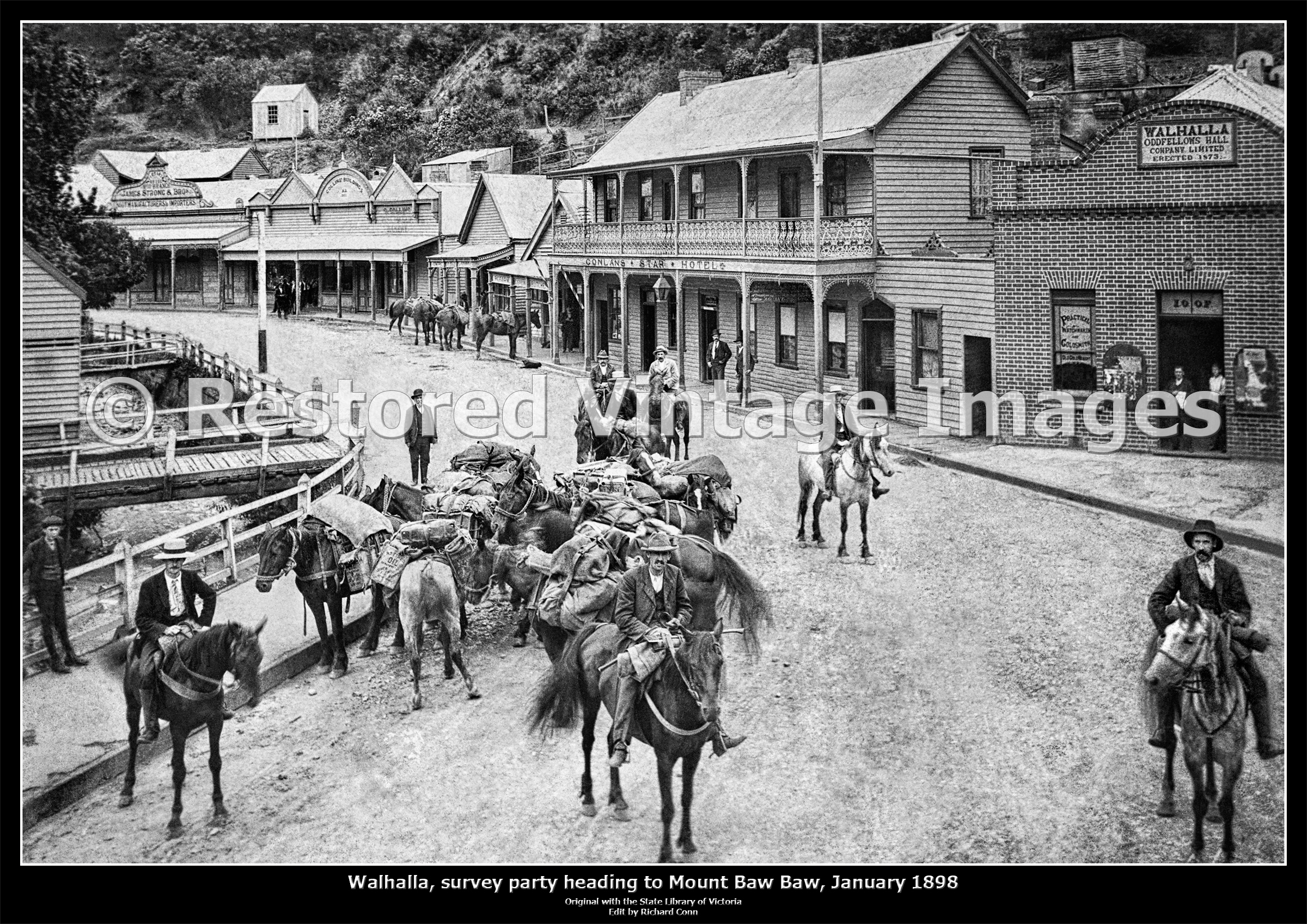 Walhalla, A Survey Party Heading To Mt Baw Baw Ca. 1898