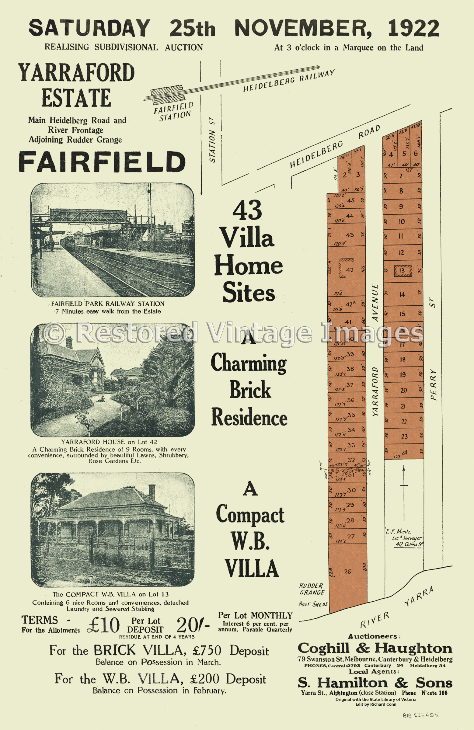 Yarraford Estate 25th November 1922 – Alphington