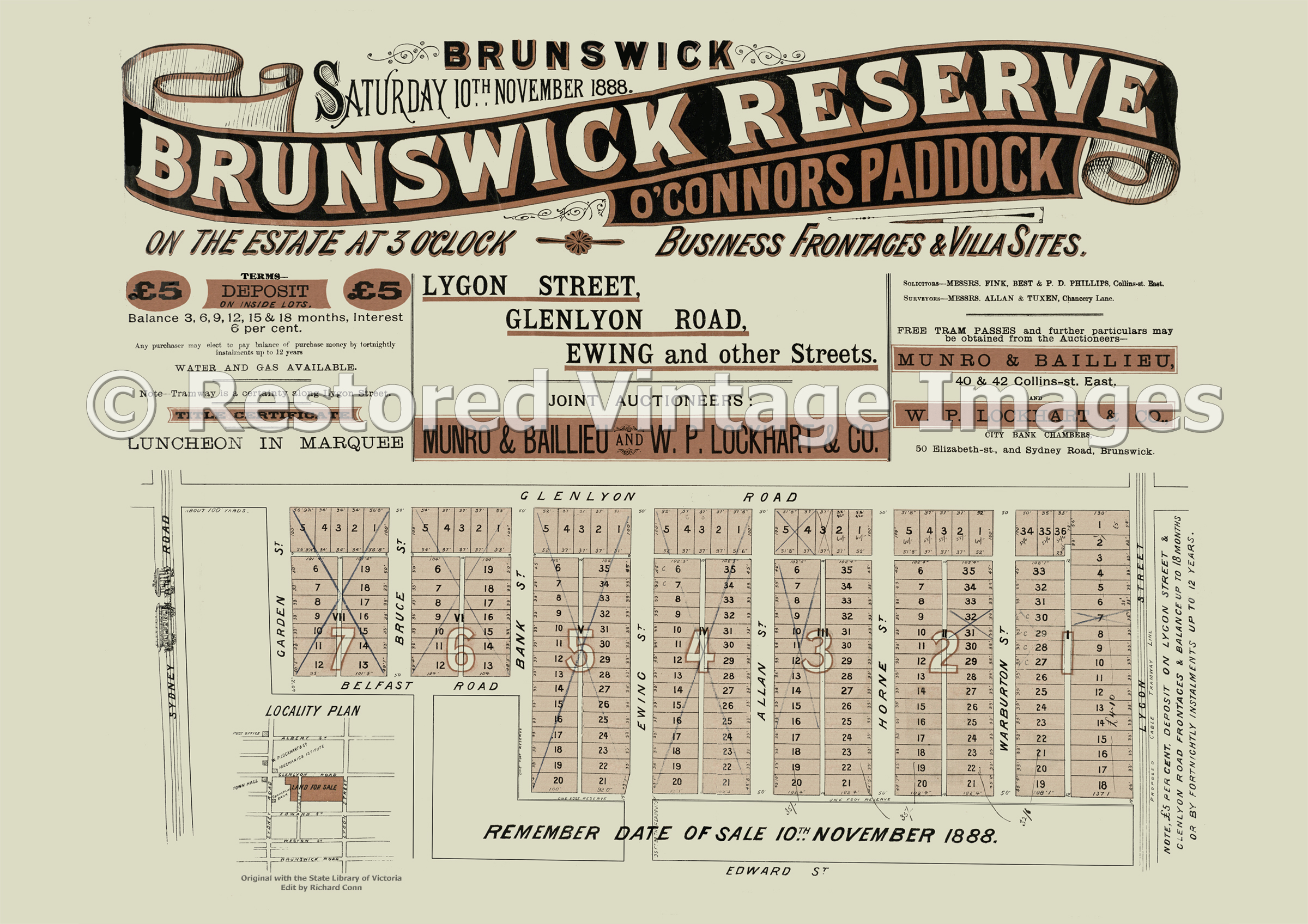 Brunswick Reserve “O’Connor’s Paddock” 10th November 1888 – Brunswick