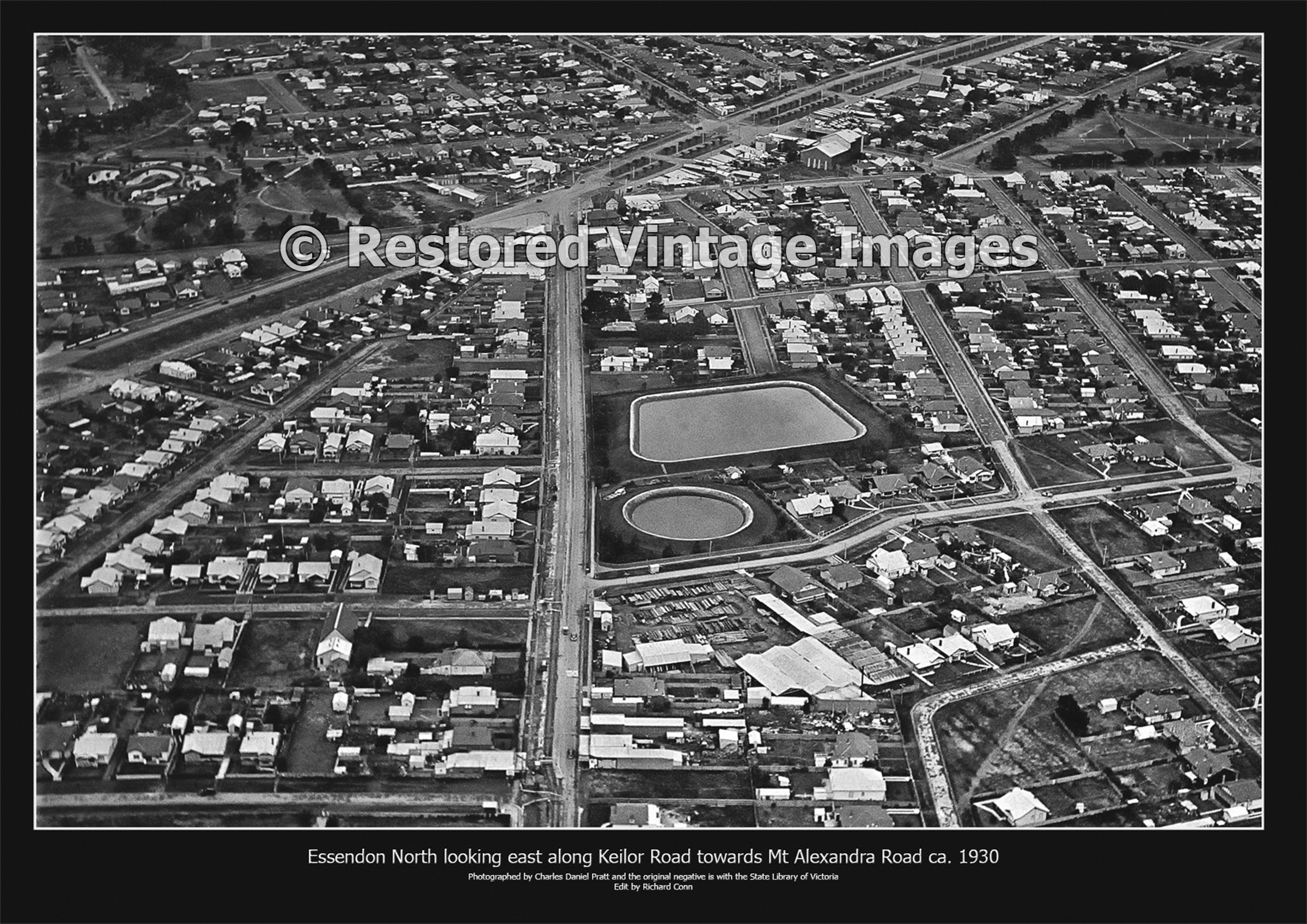 Essendon  North Over Keilor Road Looking South East To Mt. Alexander Road Ca. 193