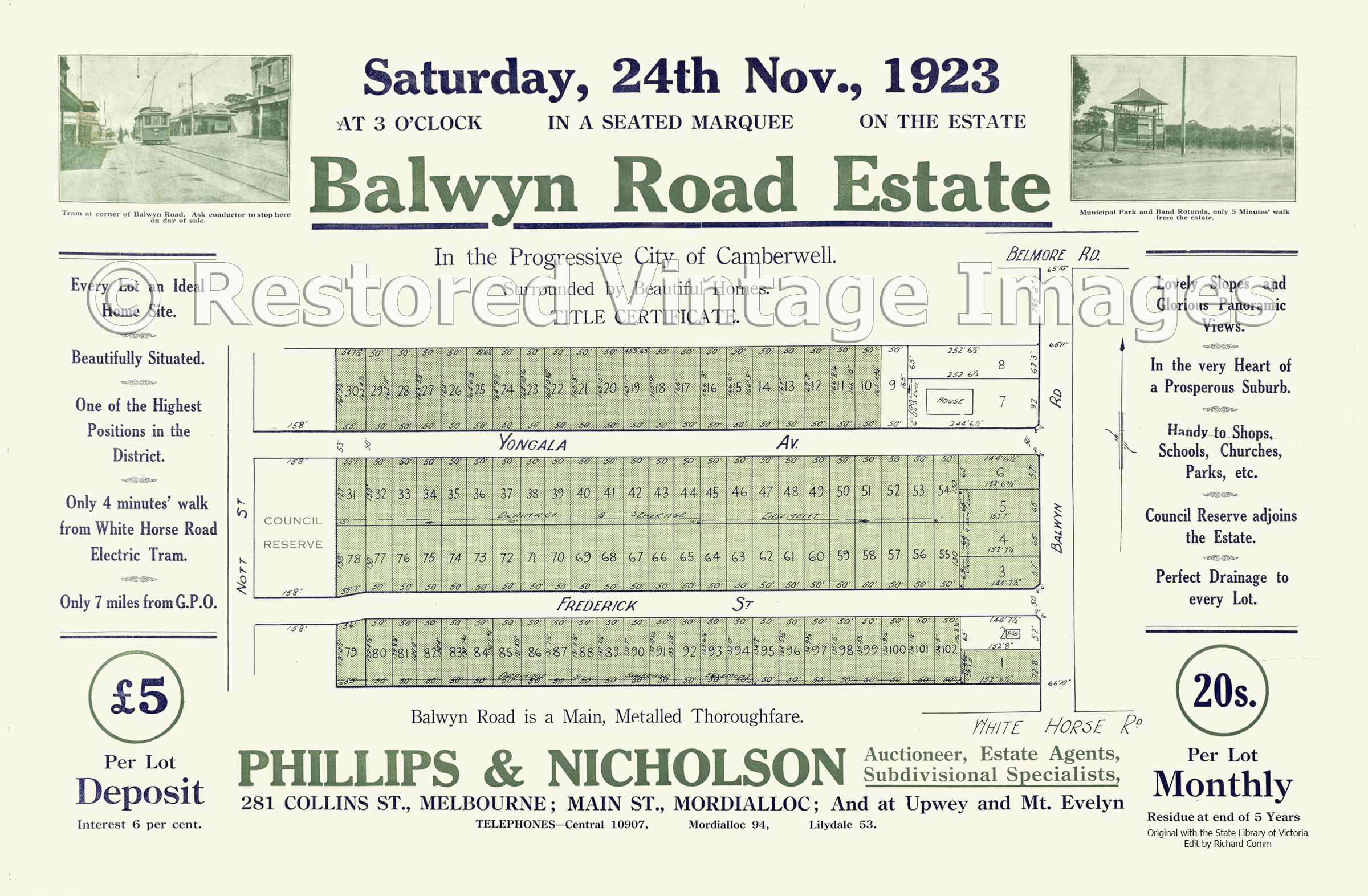 Balwyn Road Estate 24th November 1923 – Balwyn