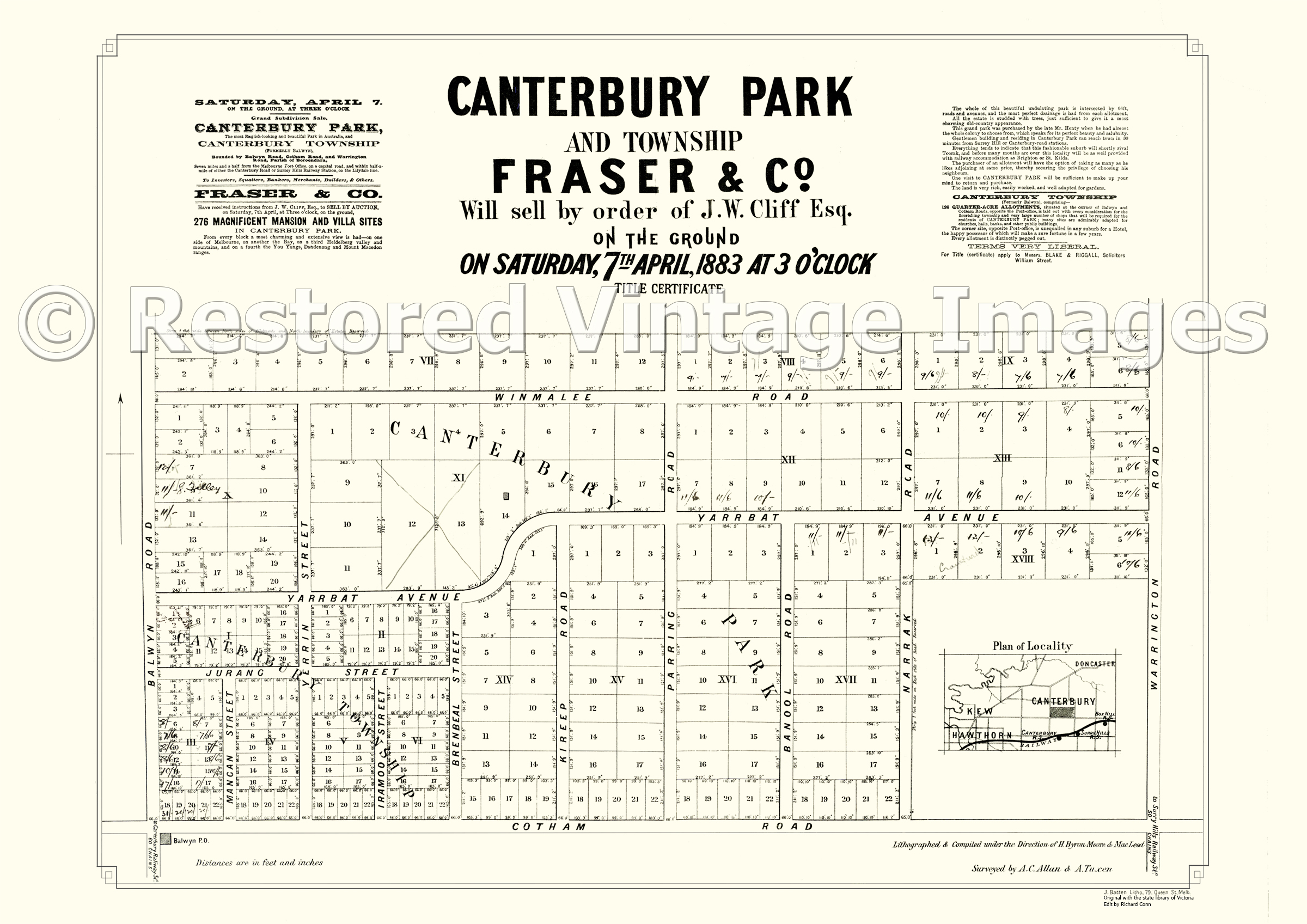 Canterbury Park And Township 7th April 1883 – Balwyn
