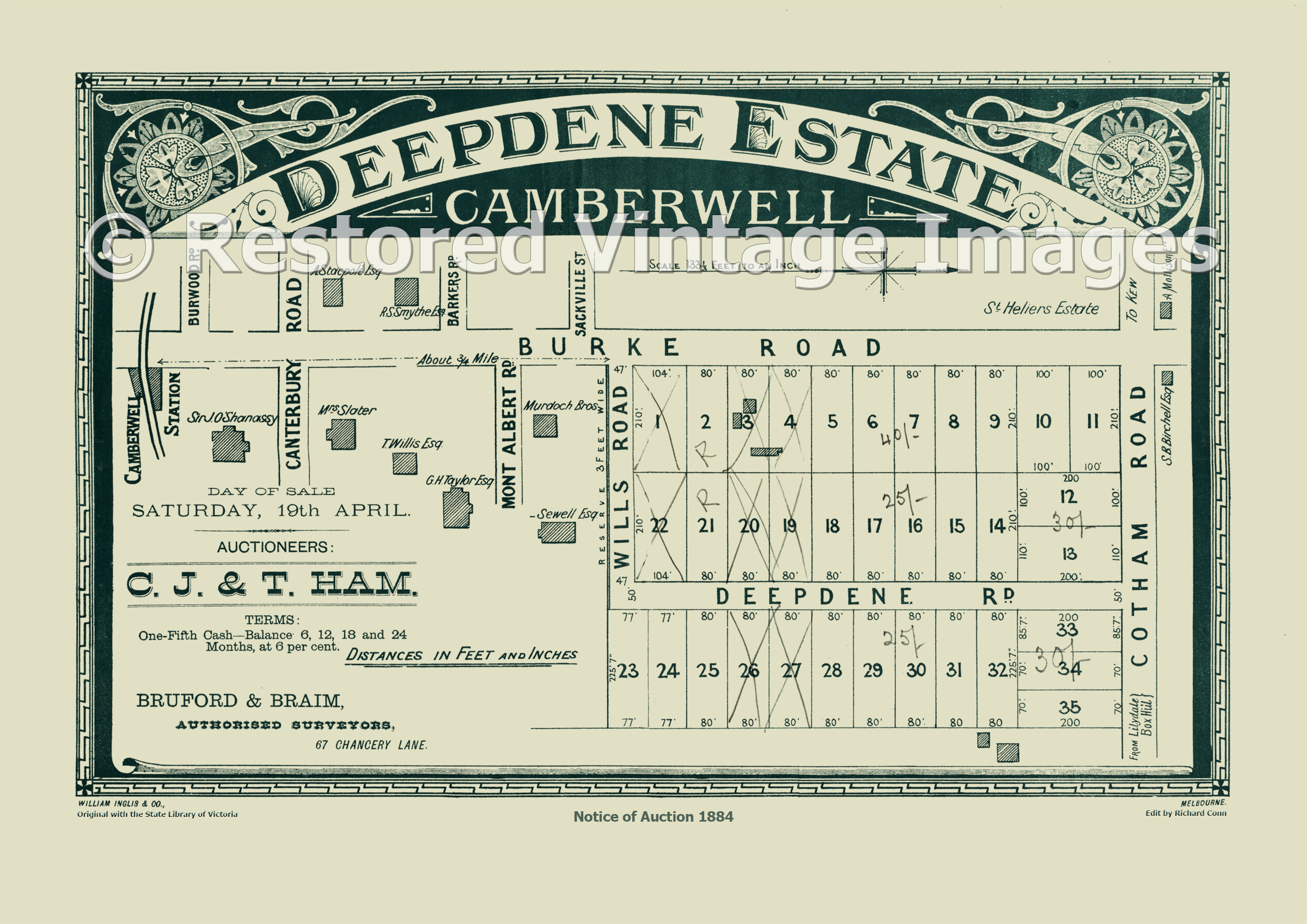 Deepdene Estate Camberwell 19th April 1884 – Deepdene