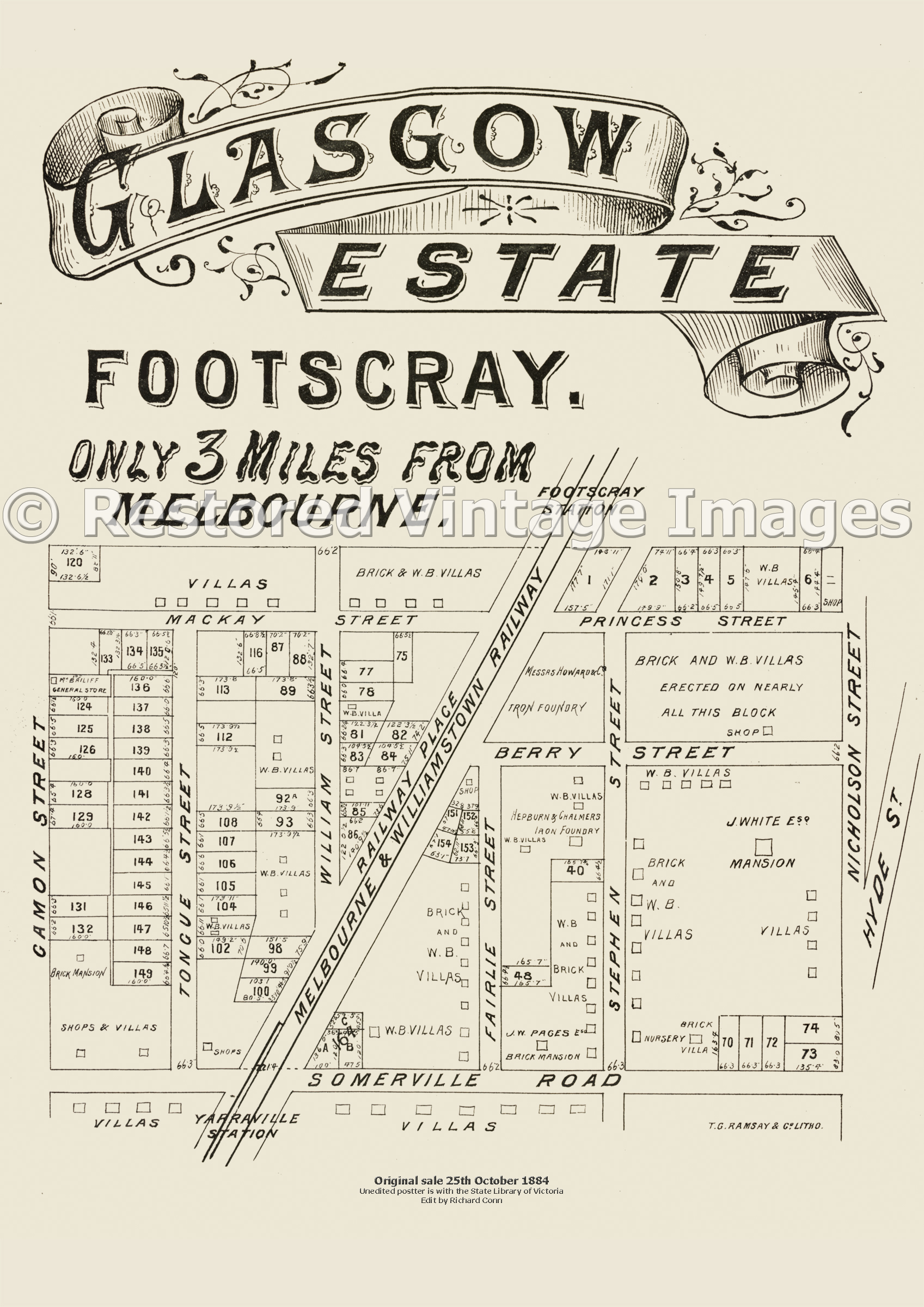Glasgow Estate Footscray – Yarraville (Original Auction 25th October 1884)