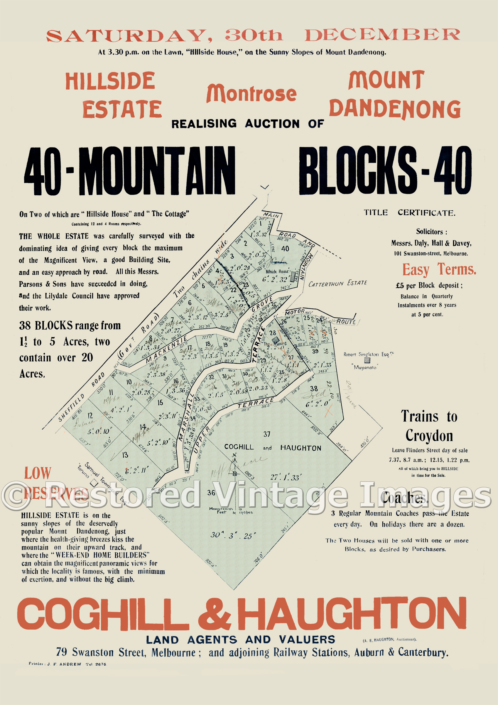 Hillside Estate, Montrose Mount Dandenong 30th Of December 1911 – Montrose