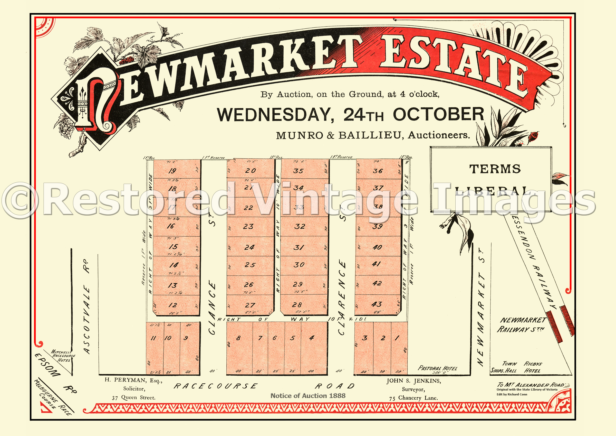 Newmarket Estate 24th October 1888 – Flemington